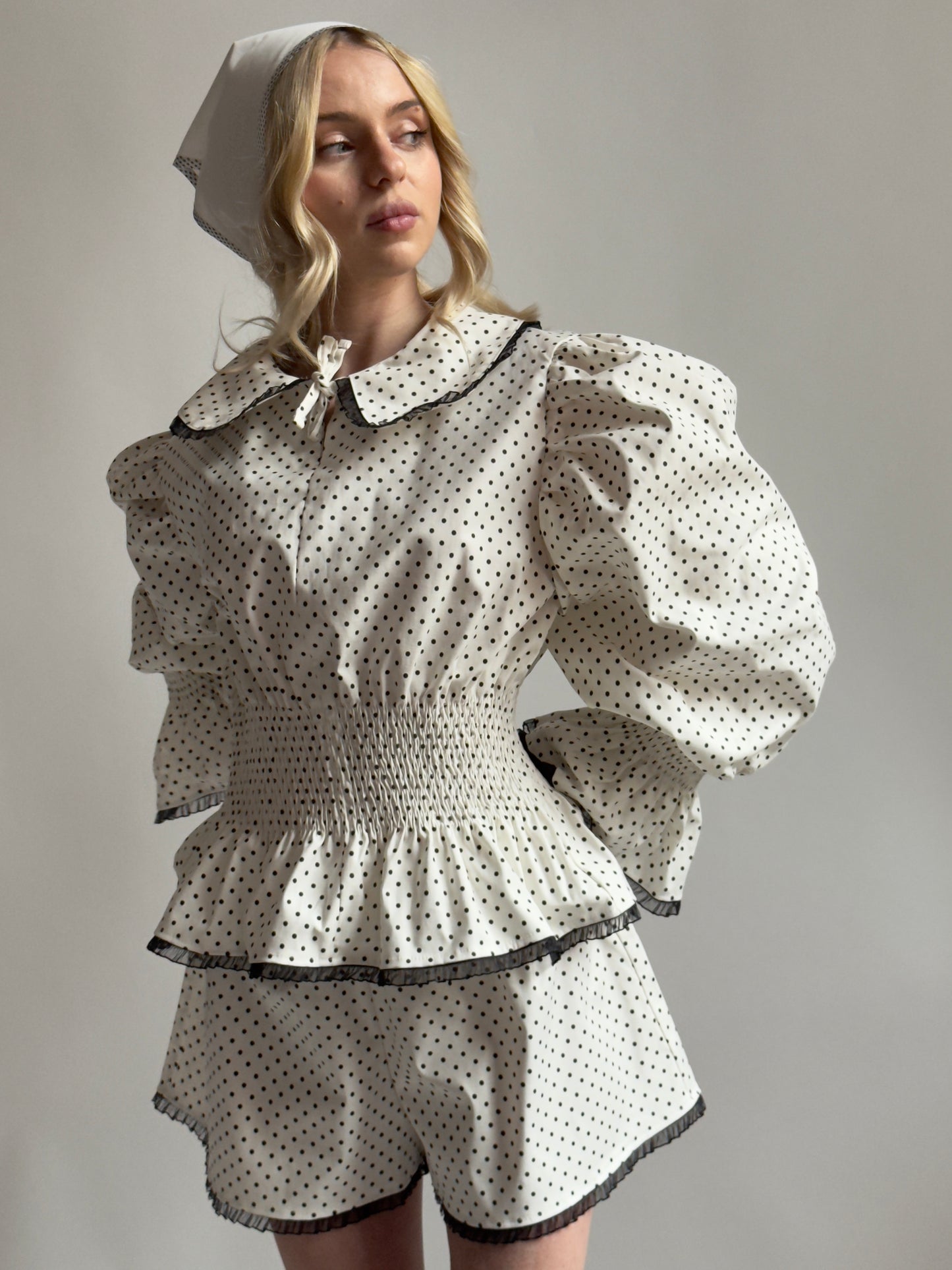 Polka Dots Puff Elastic Set