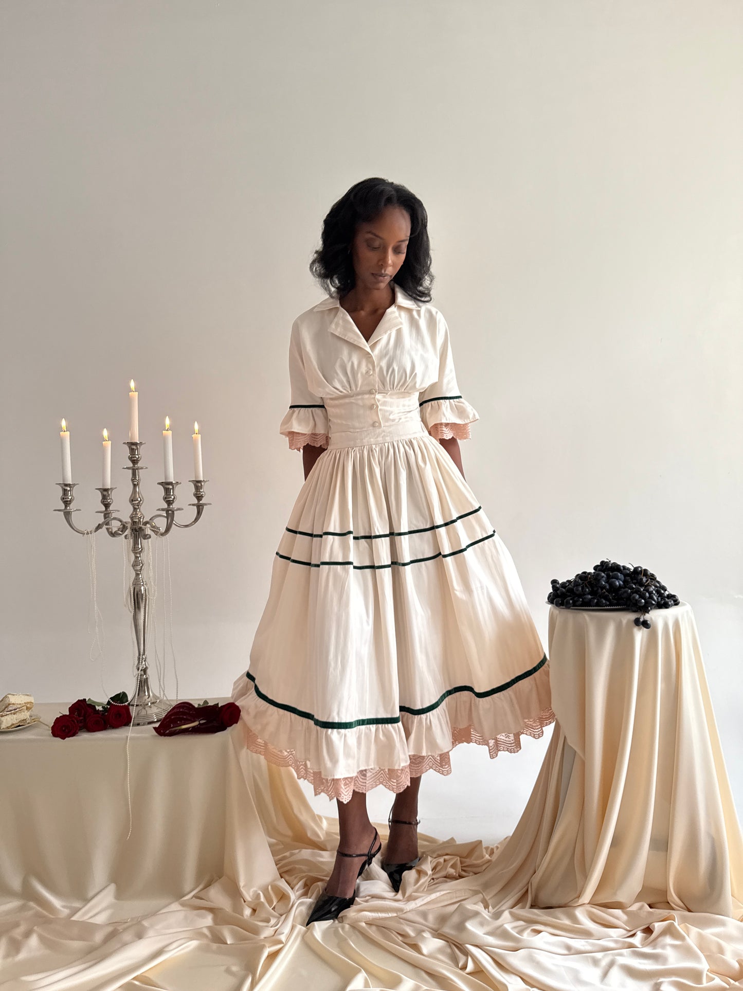Beige Ruffled Romance Set