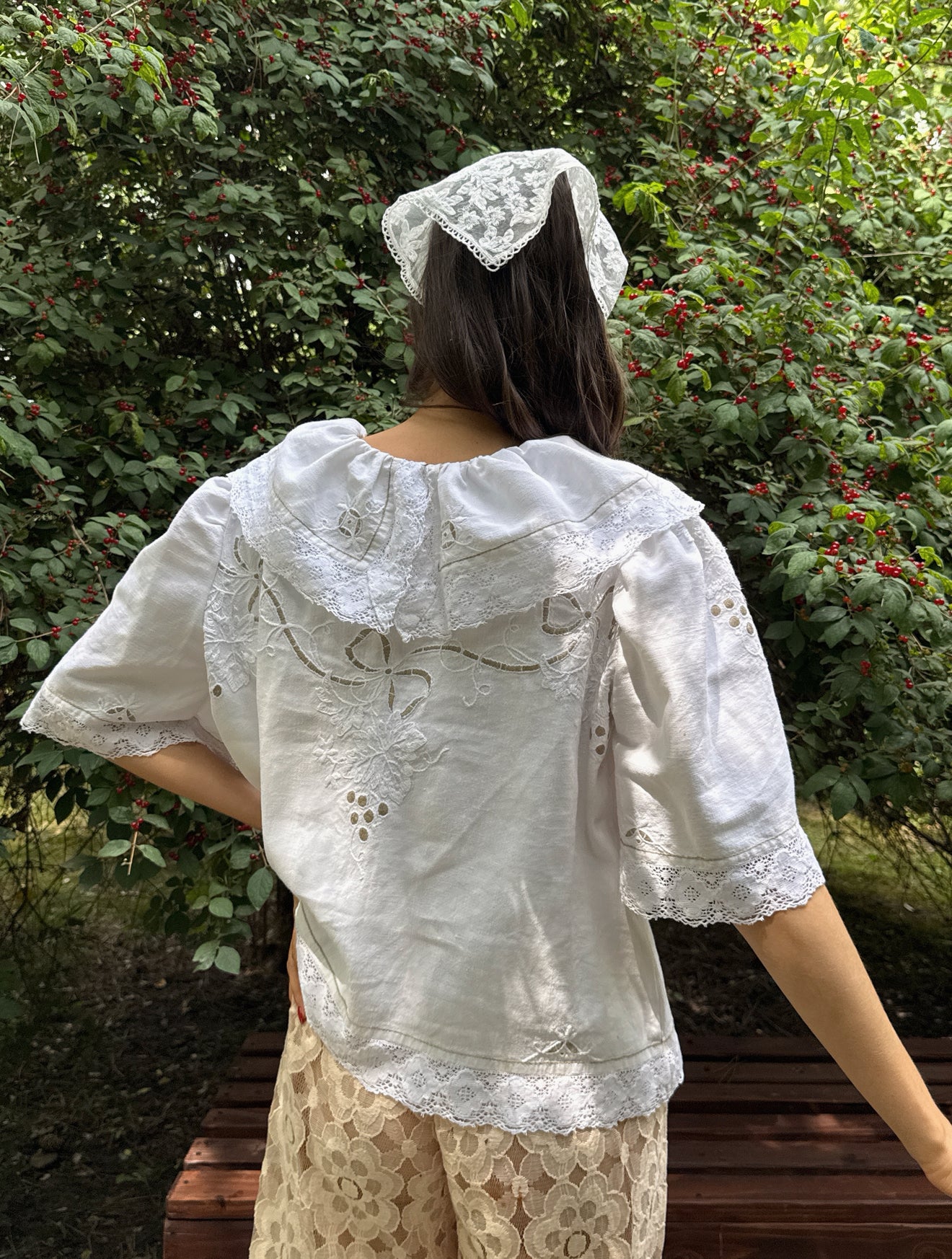 Reworked White Linen Shirt