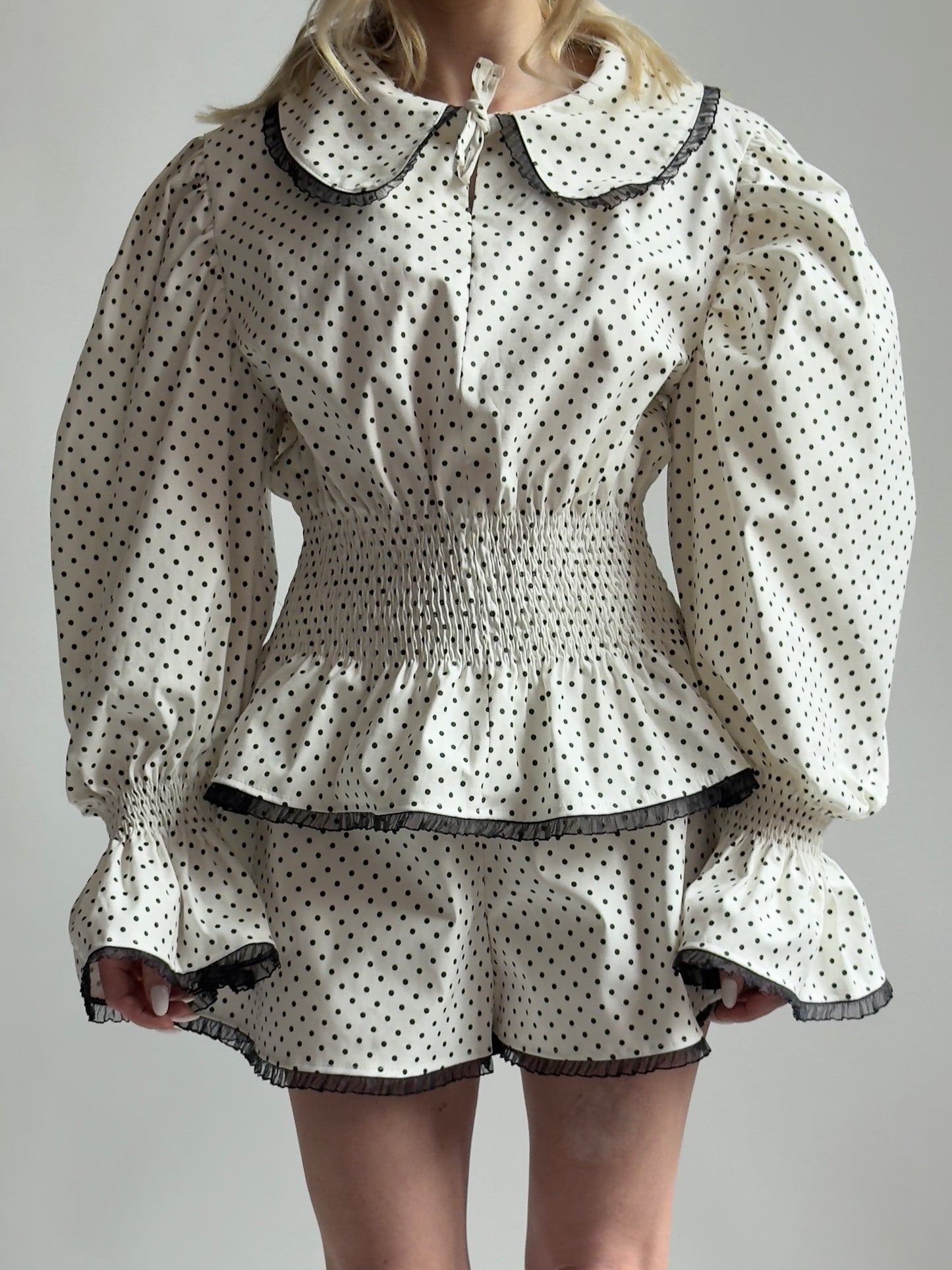 Polka Dots Puff Elastic Set