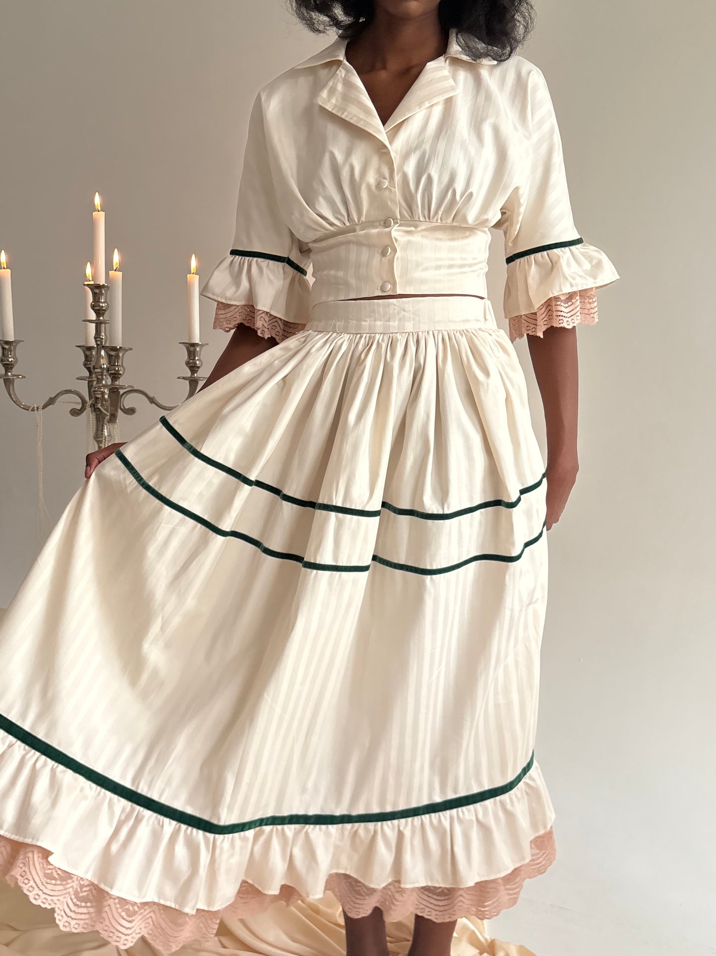 Beige Ruffled Romance Set