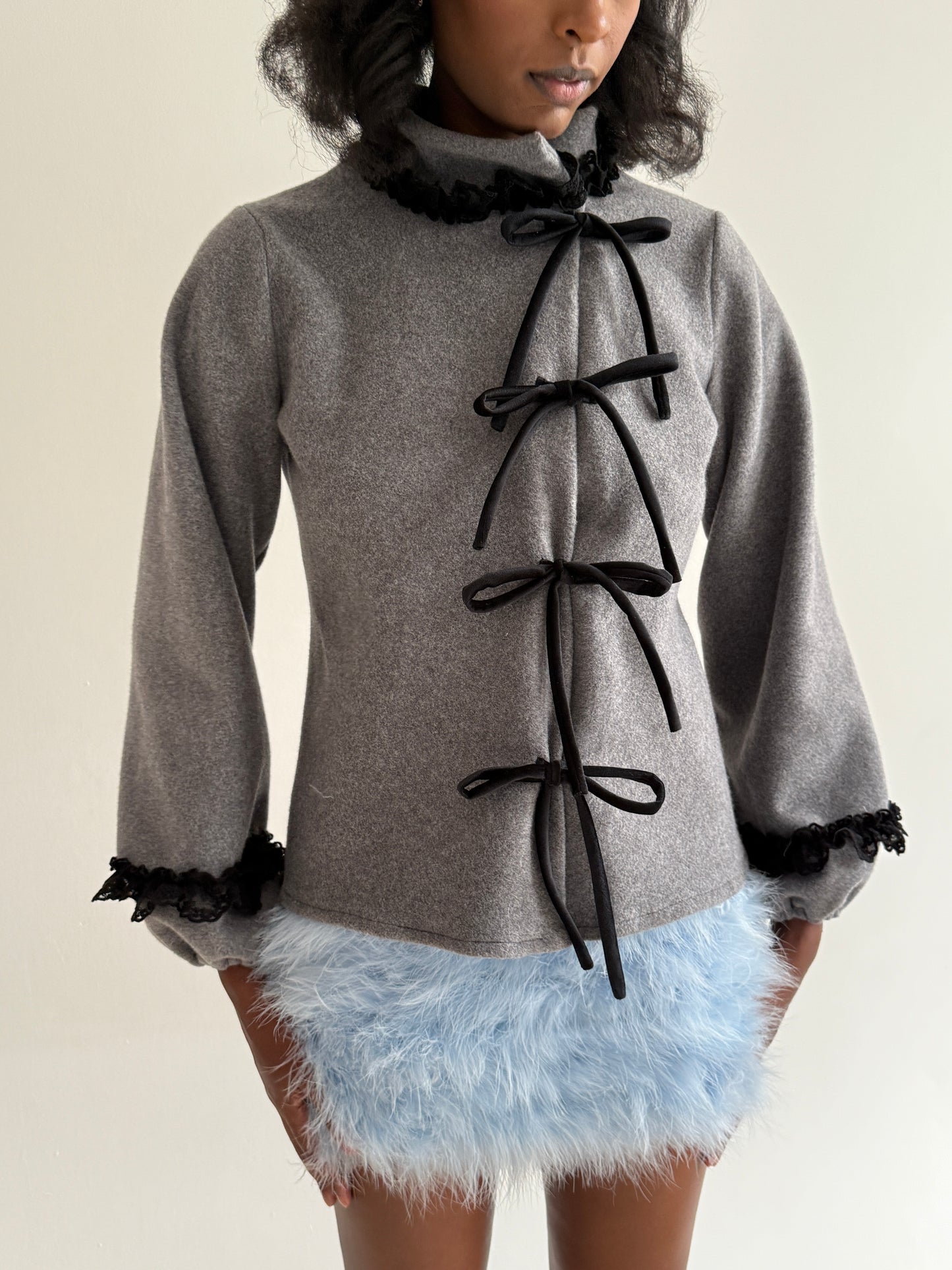 Gray fleece sweater