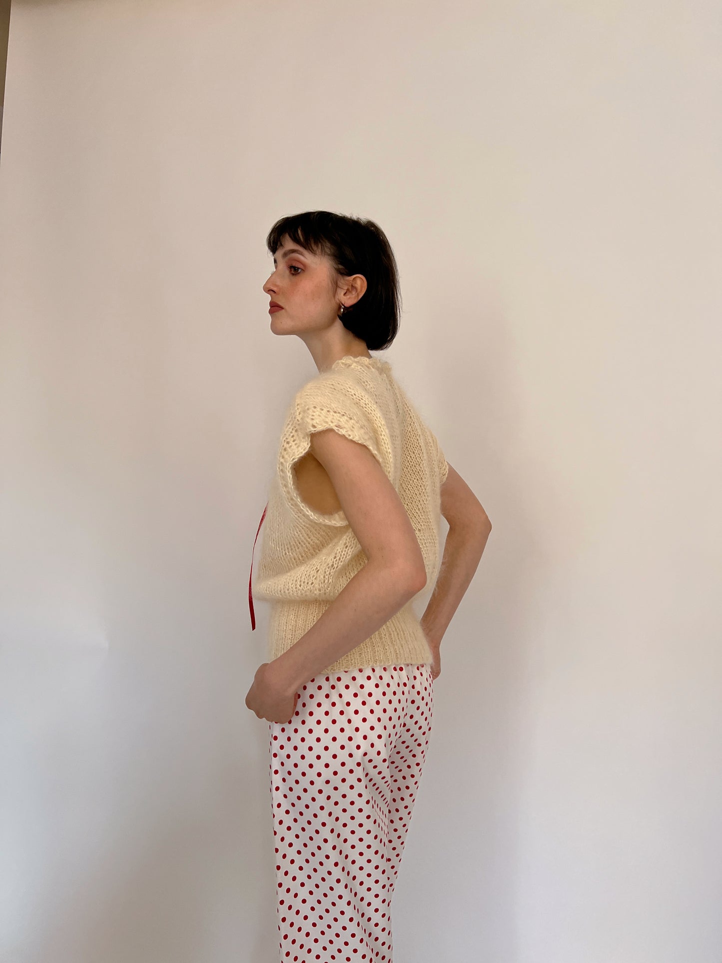 Heart mohair knit