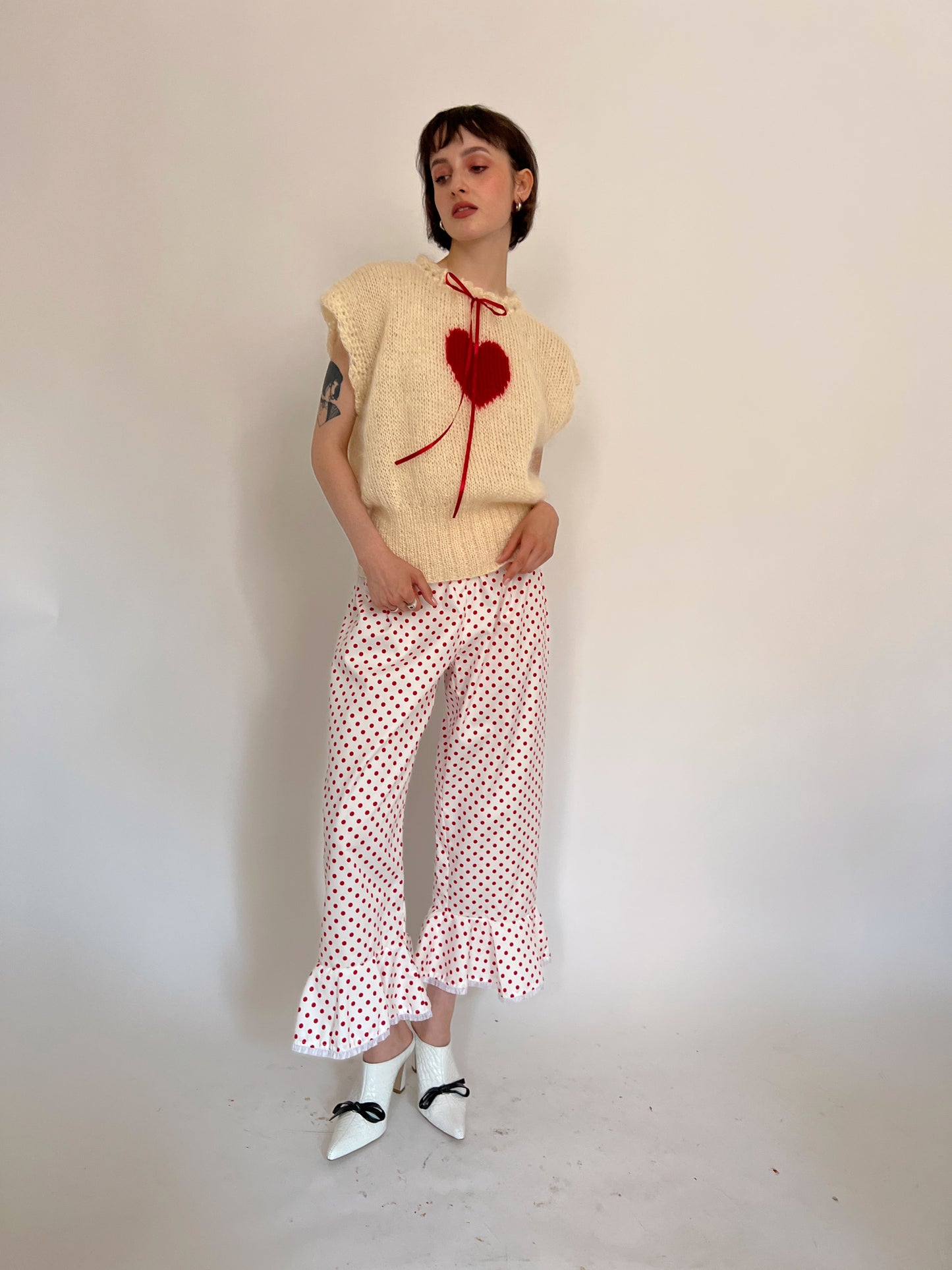 Heart mohair knit