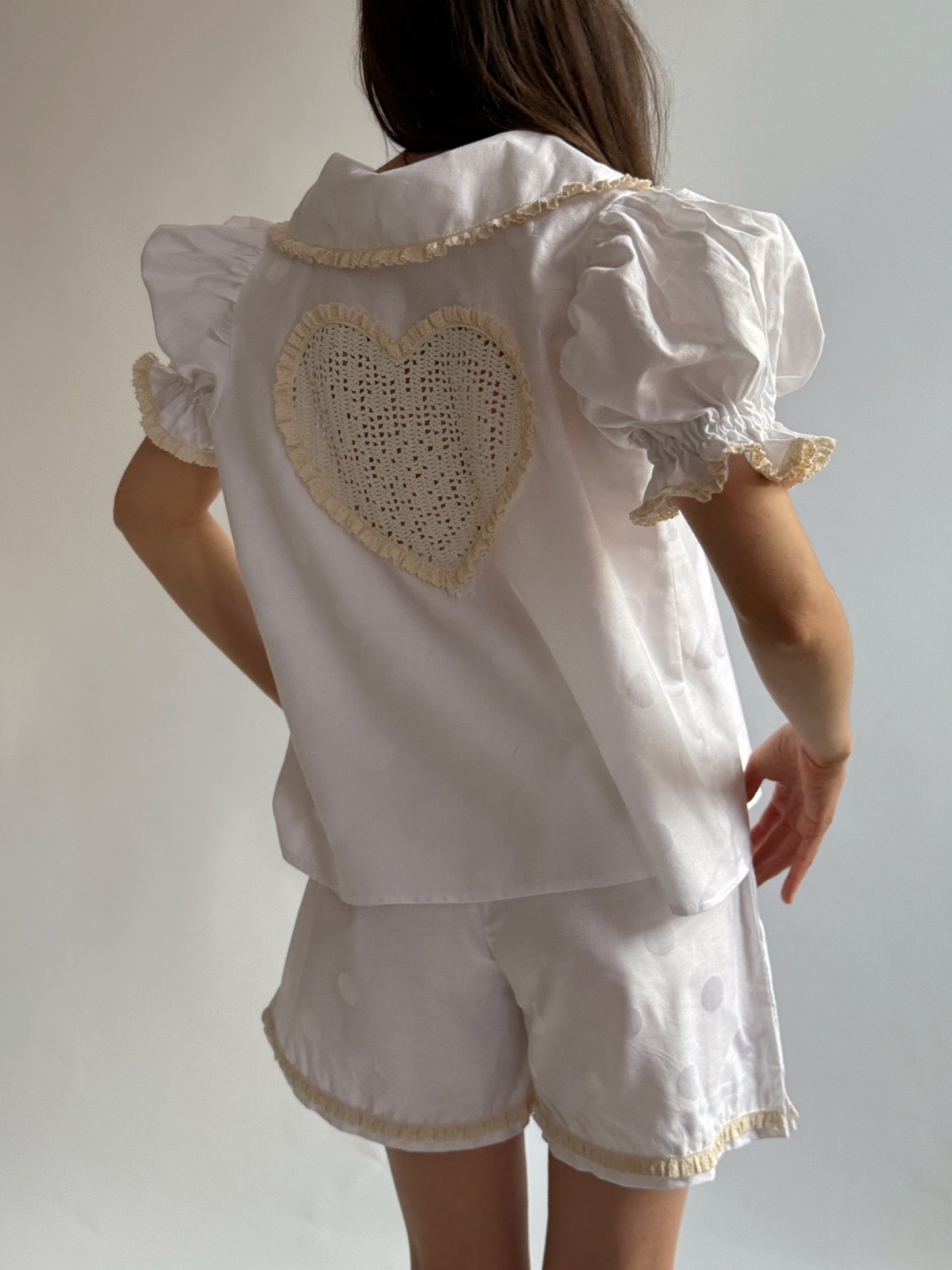 Reworked Crochet Heart Set