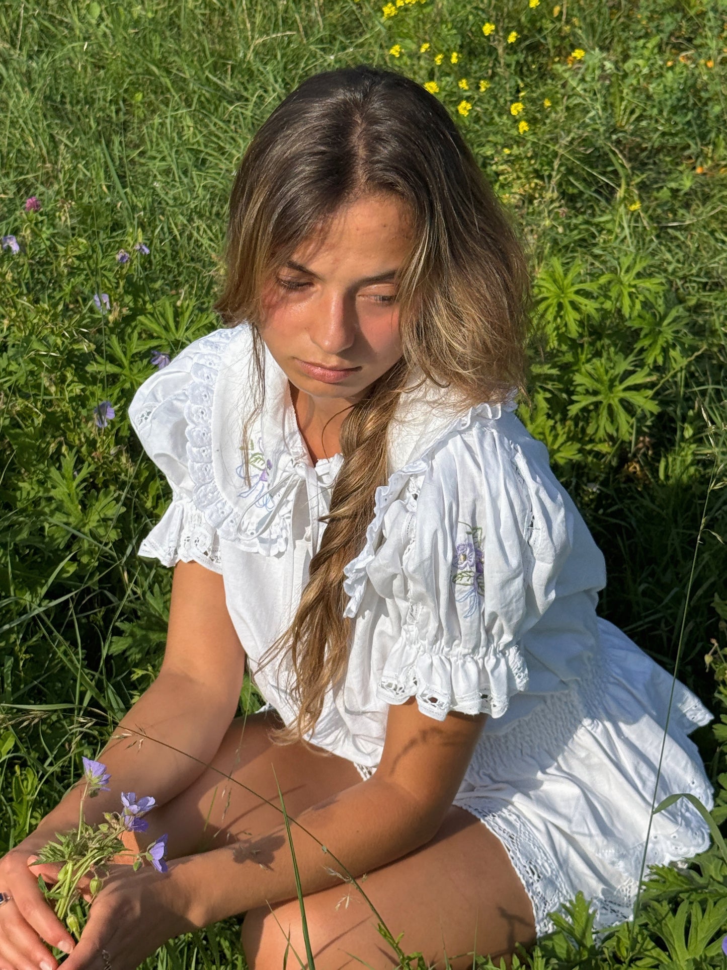 Reworked Floral Embroidery Shirt