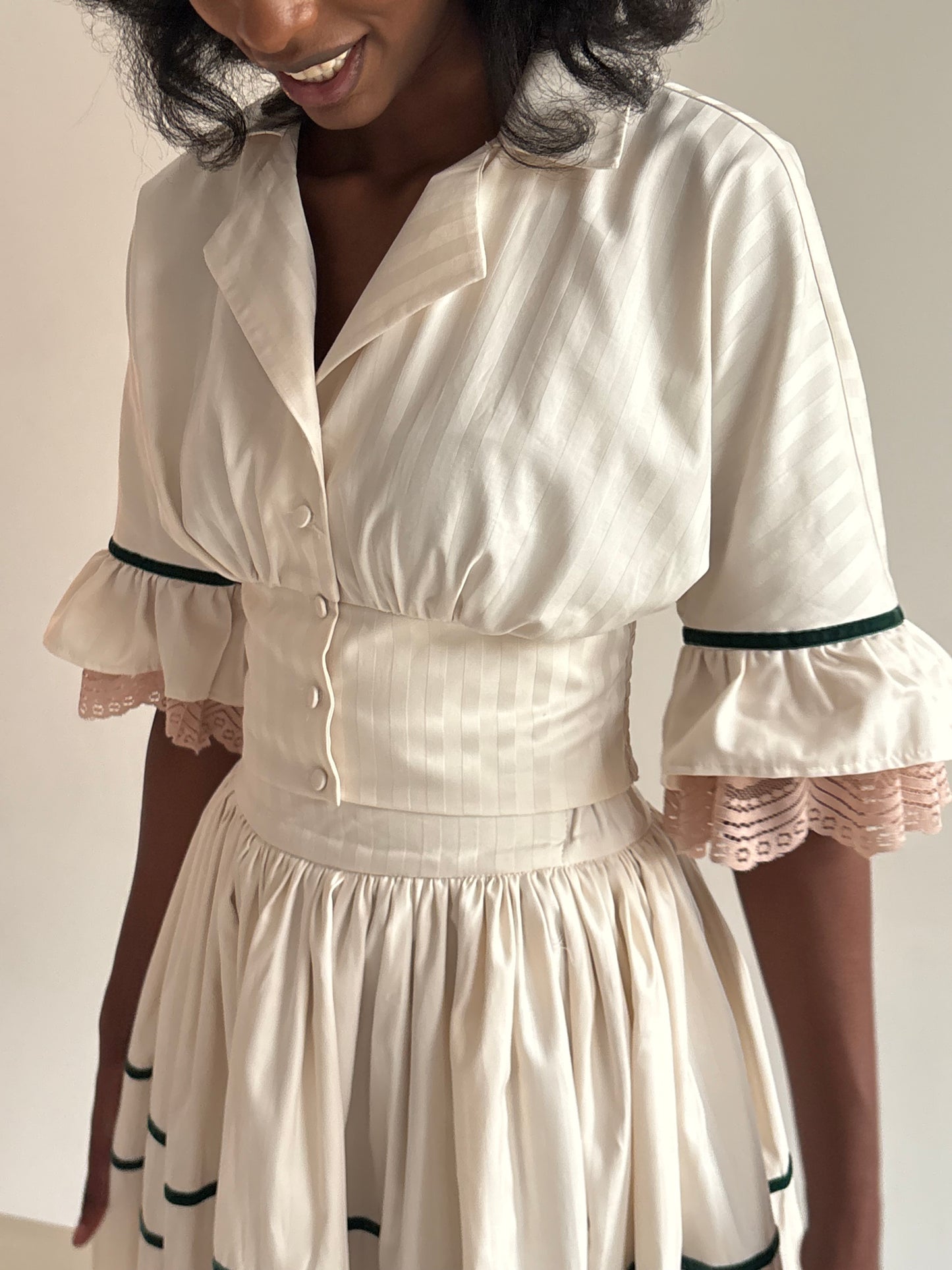 Beige Ruffled Romance Set