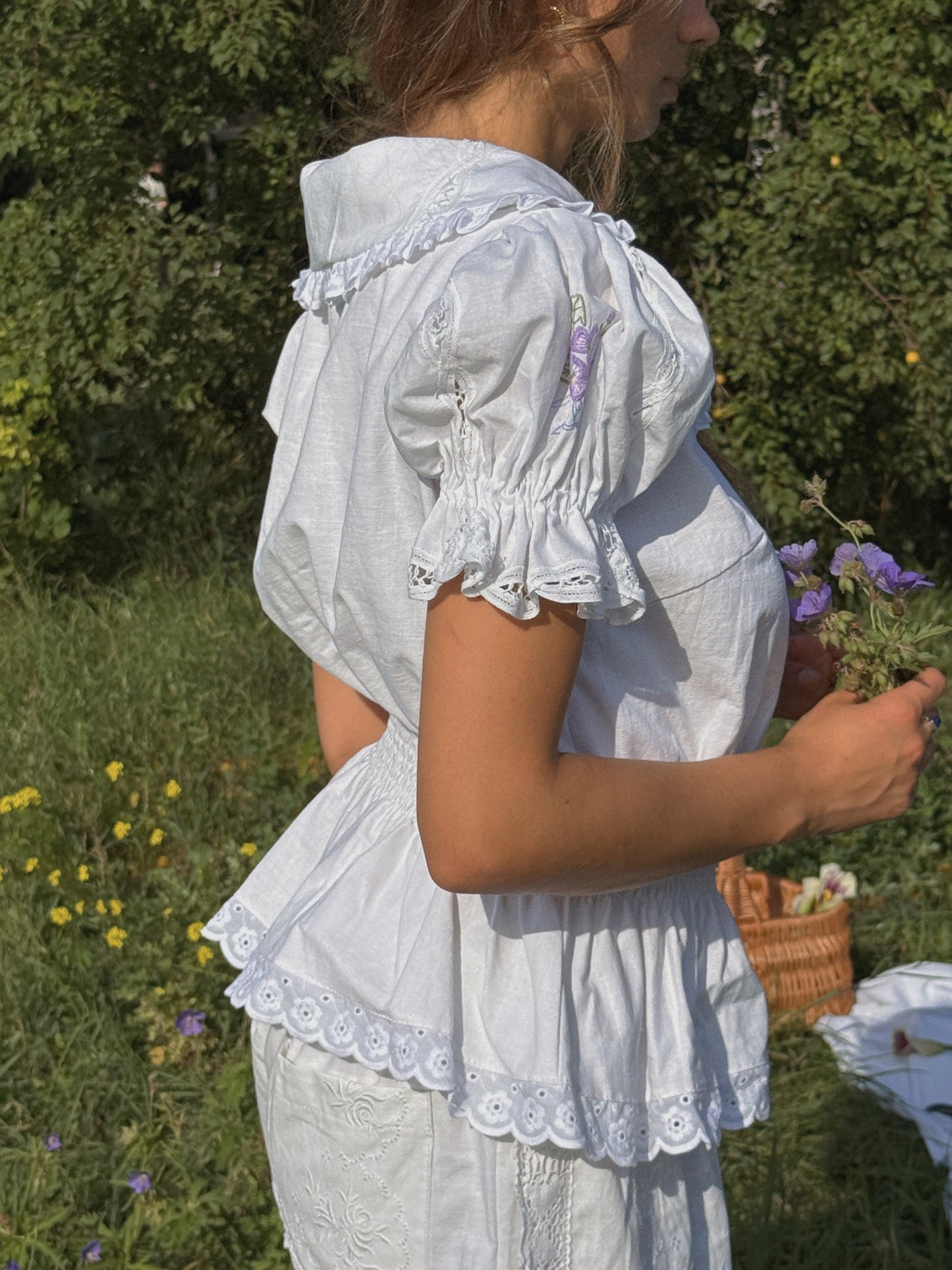 Reworked Floral Embroidery Shirt