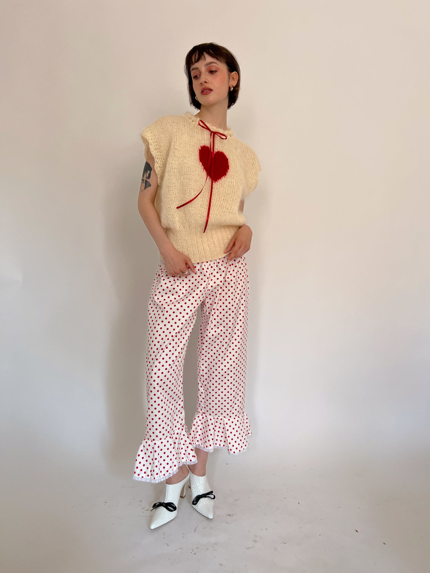Heart mohair knit