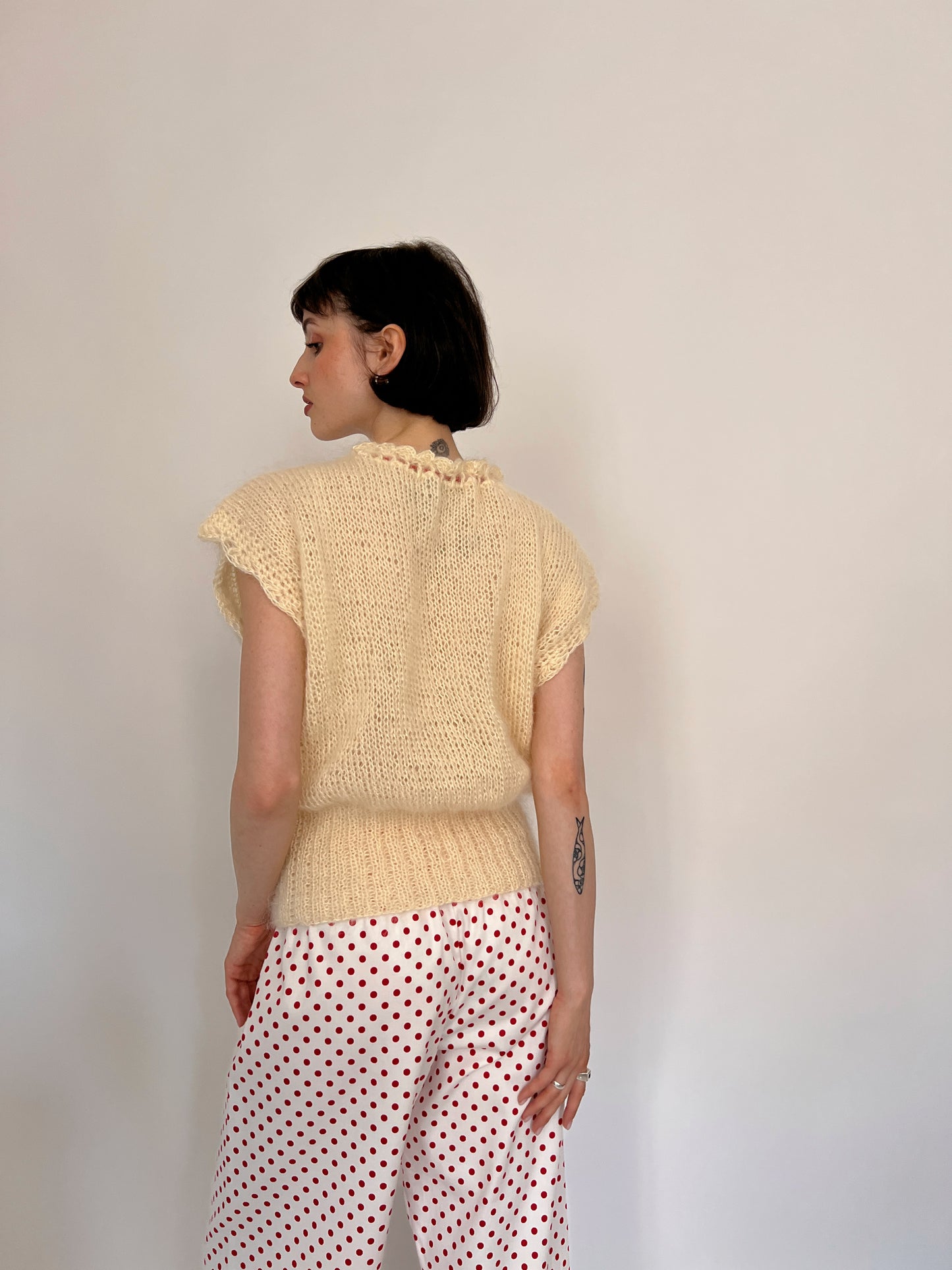 Heart mohair knit