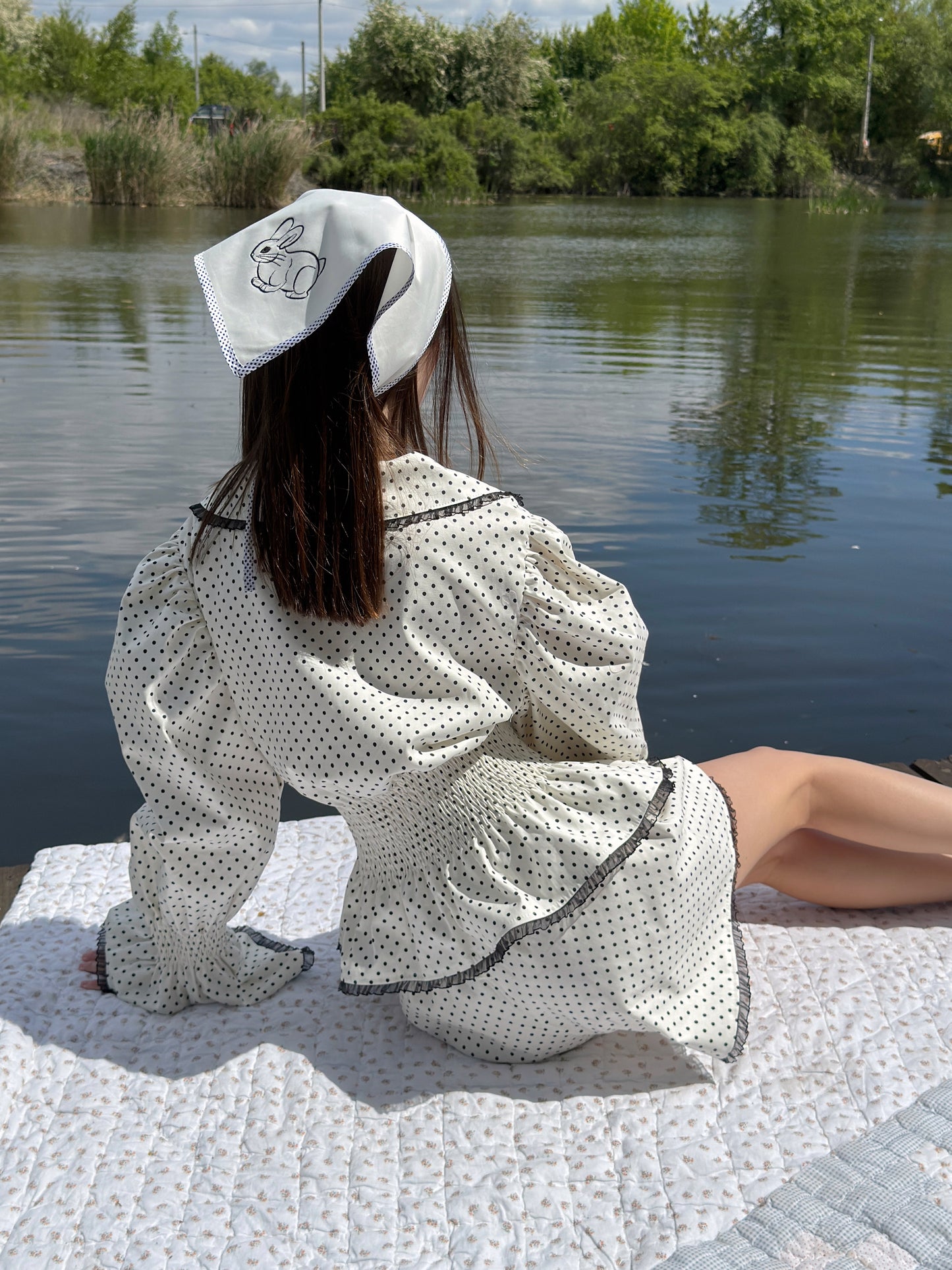 Polka Dots Puff Elastic Set