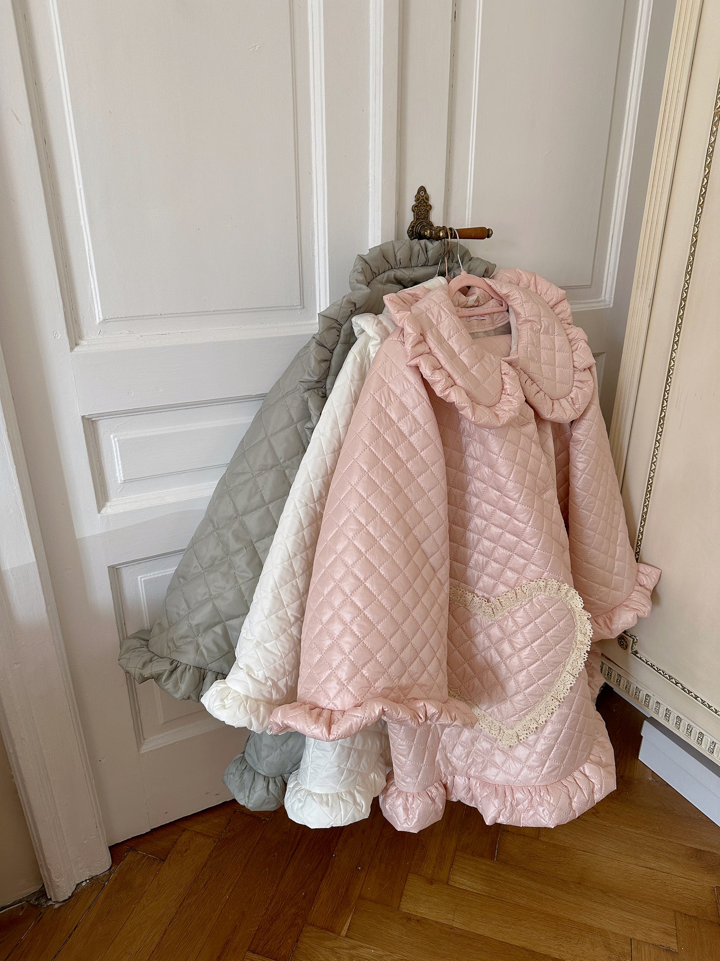 Ruffle Oversized Raincoat in Pink