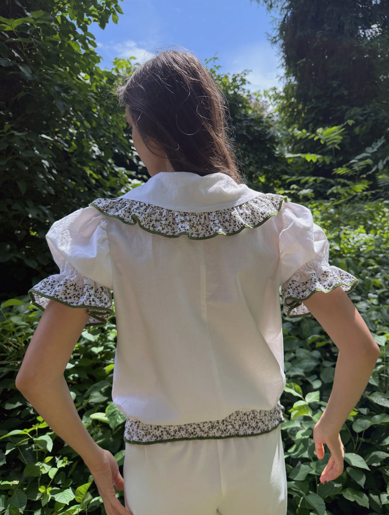 Reworked Green Embroidery Shirt