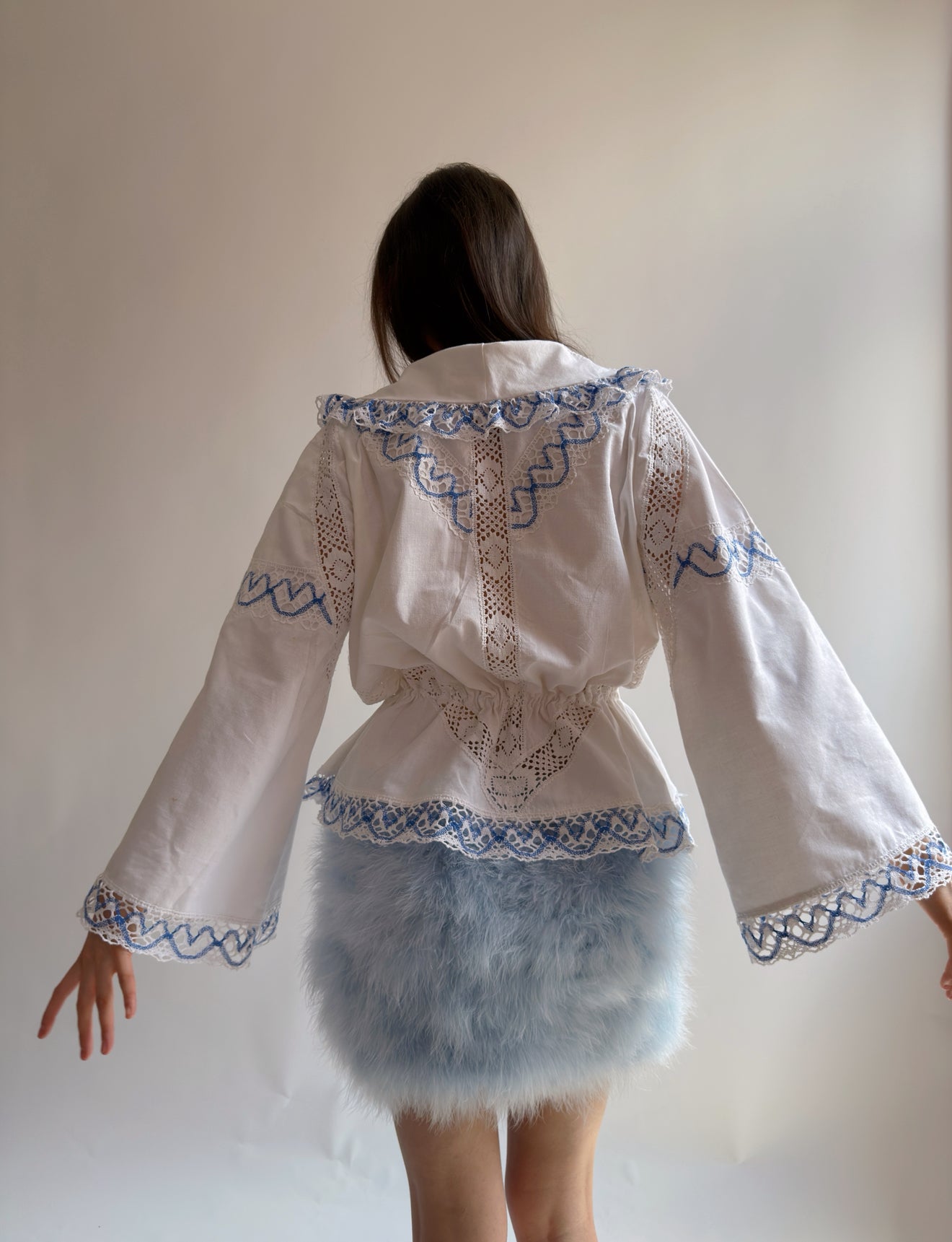 Reworked Blue Vintage Cotton Shirt