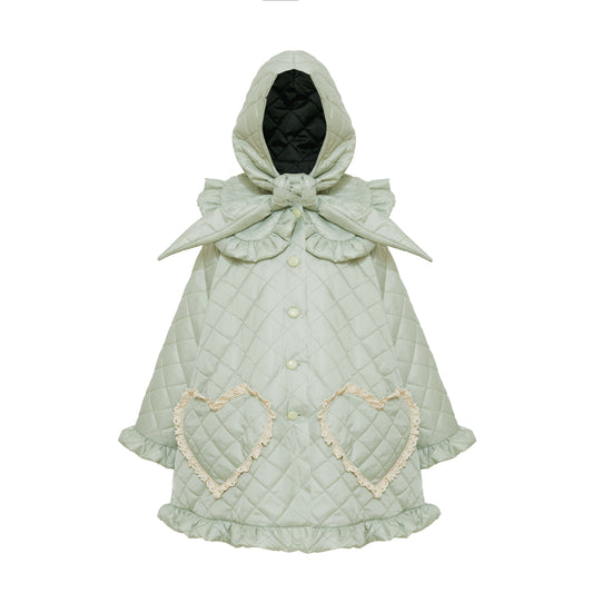 Ruffle Oversized Raincoat Sage Green