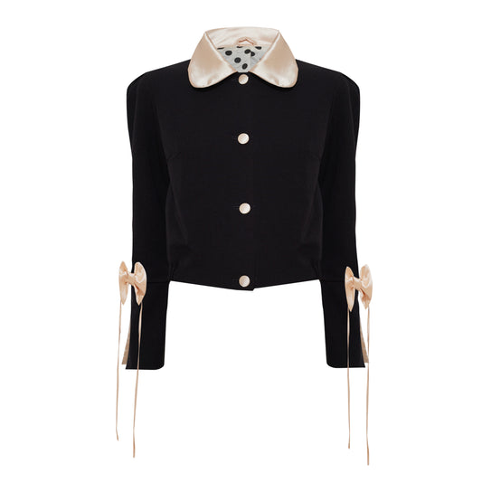 Black bow blazer