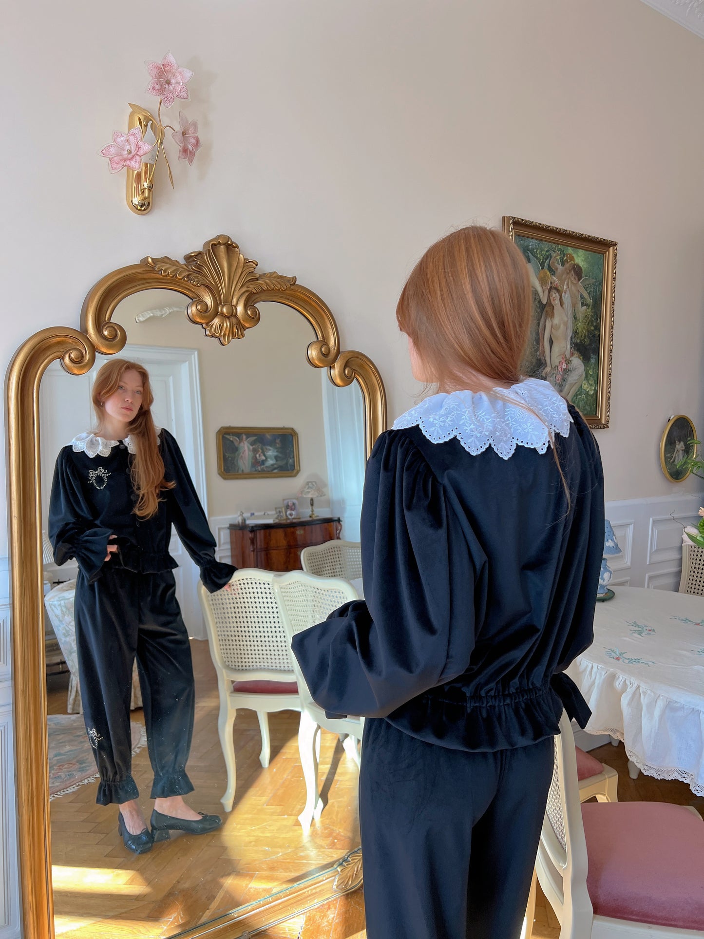 Black velvet set