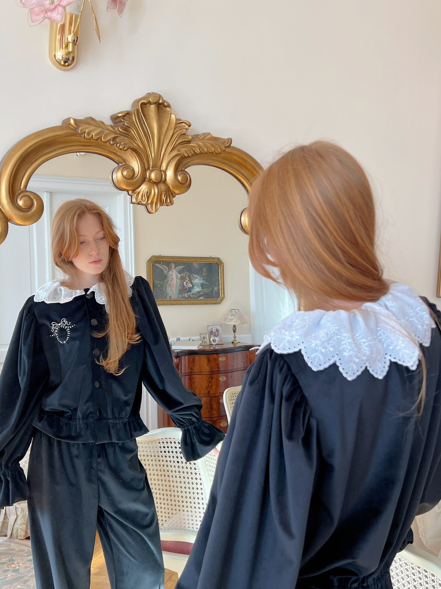 Black velvet set