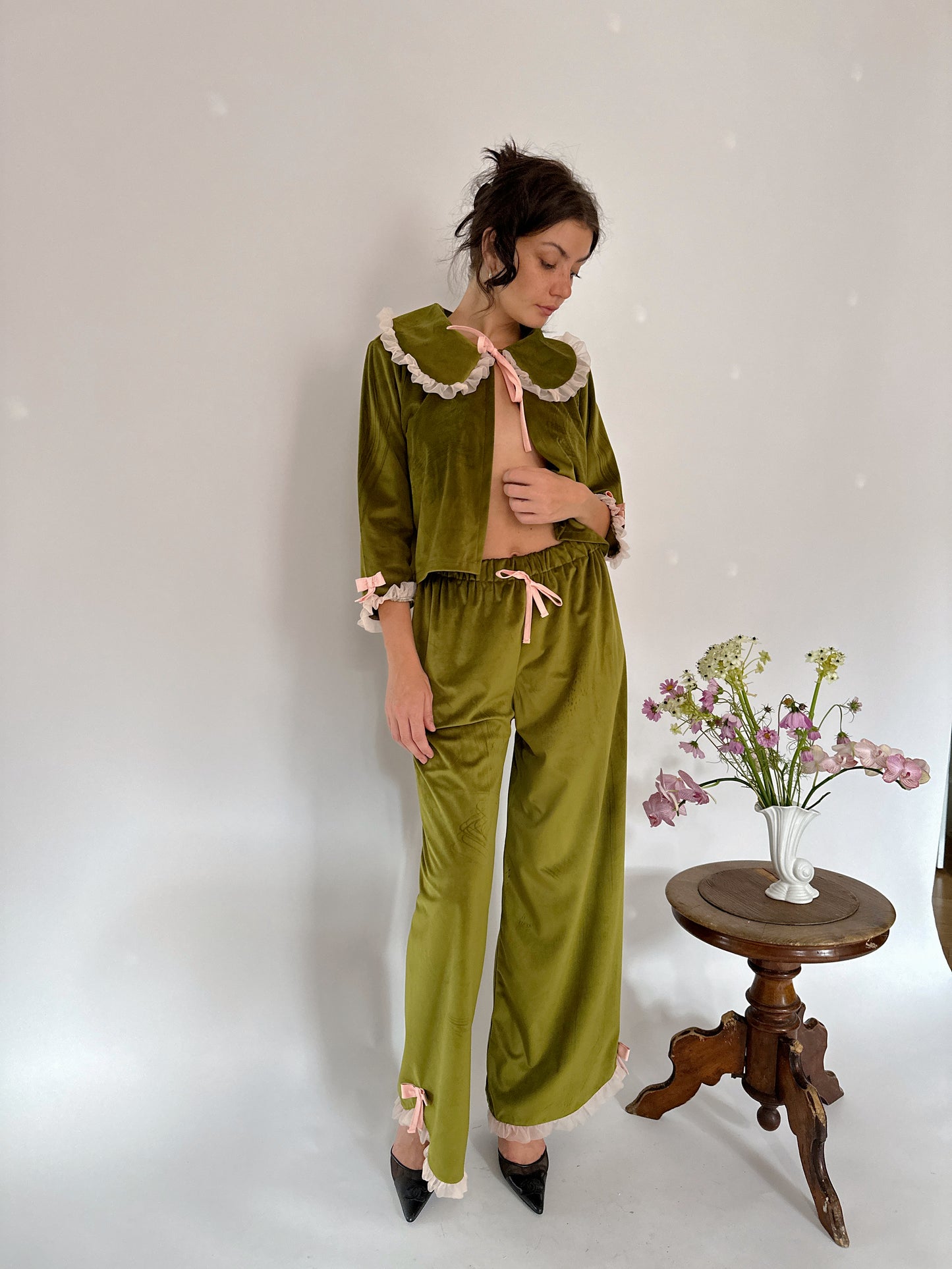 Green Velvet Blazer