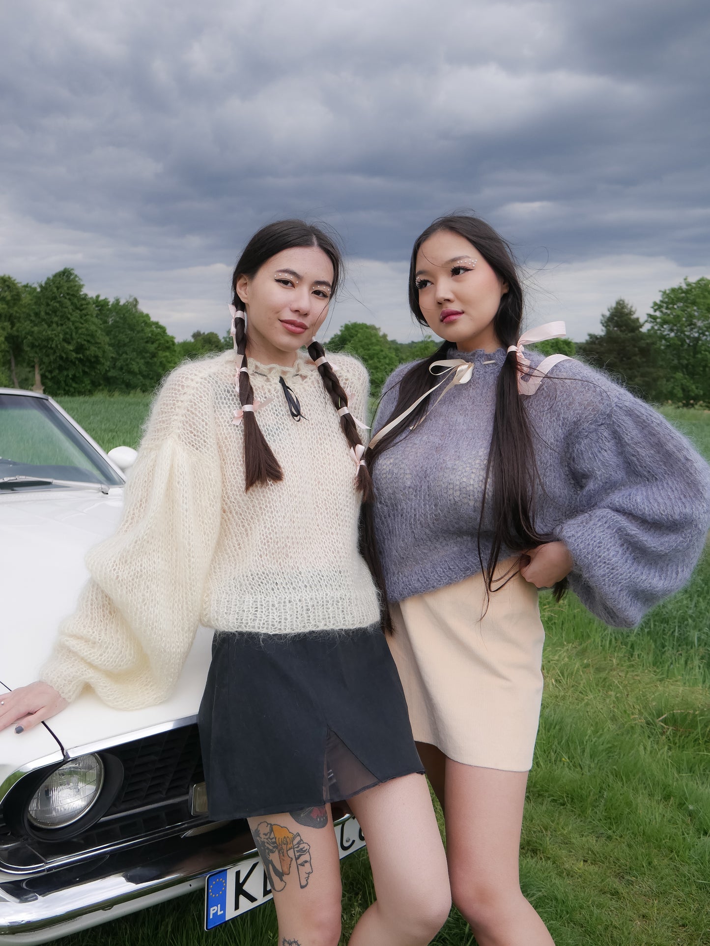 Ribbon mohair jumpers