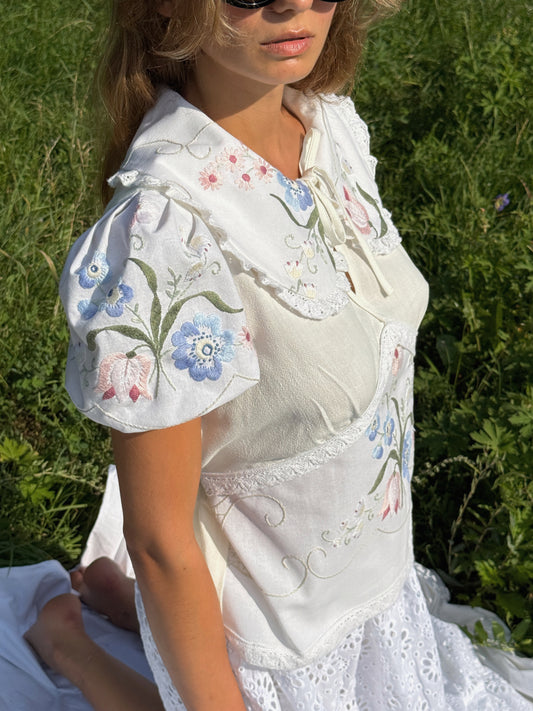 Reworked Linen Floral Shirt