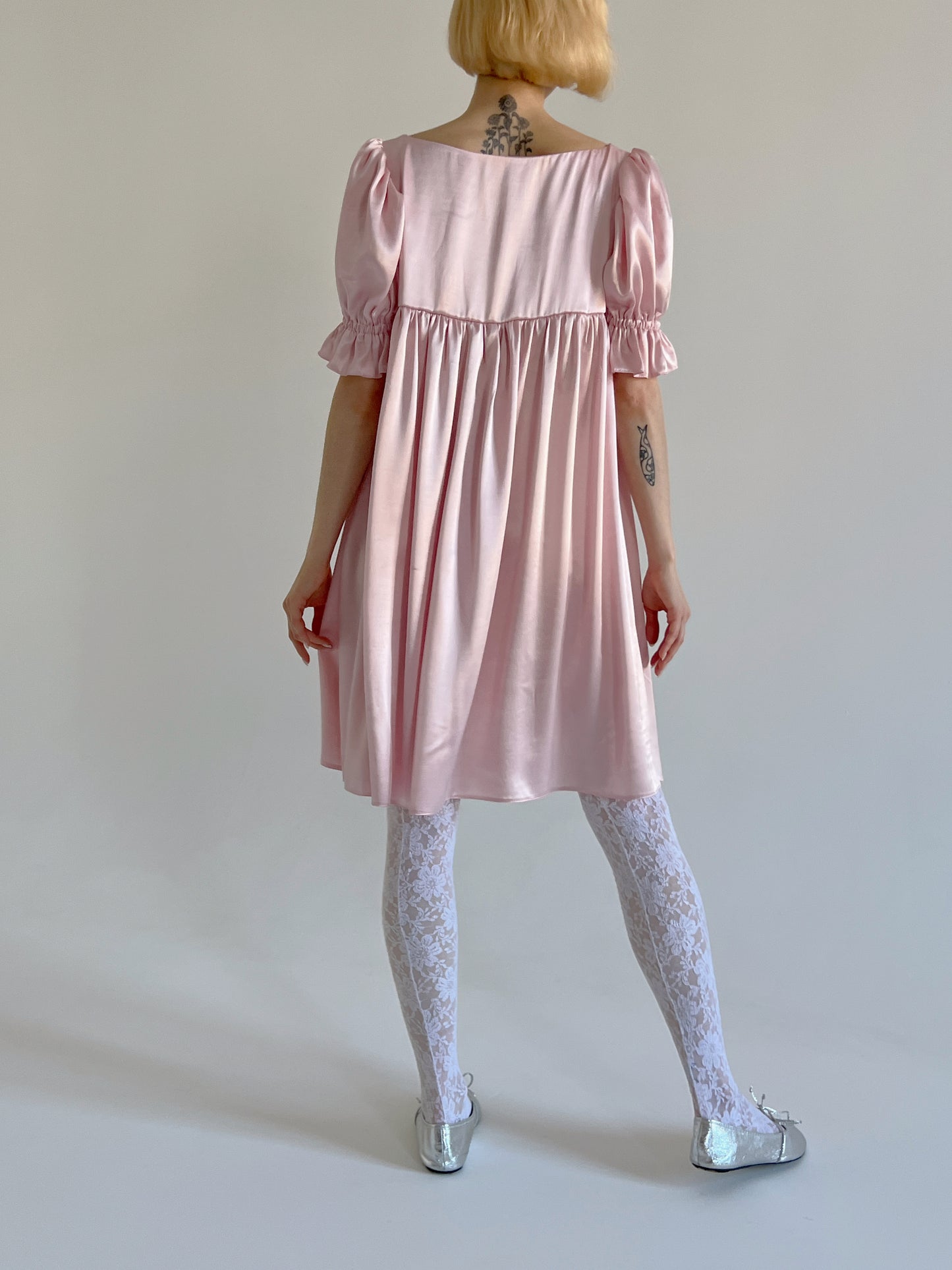 Swans in love satin dress