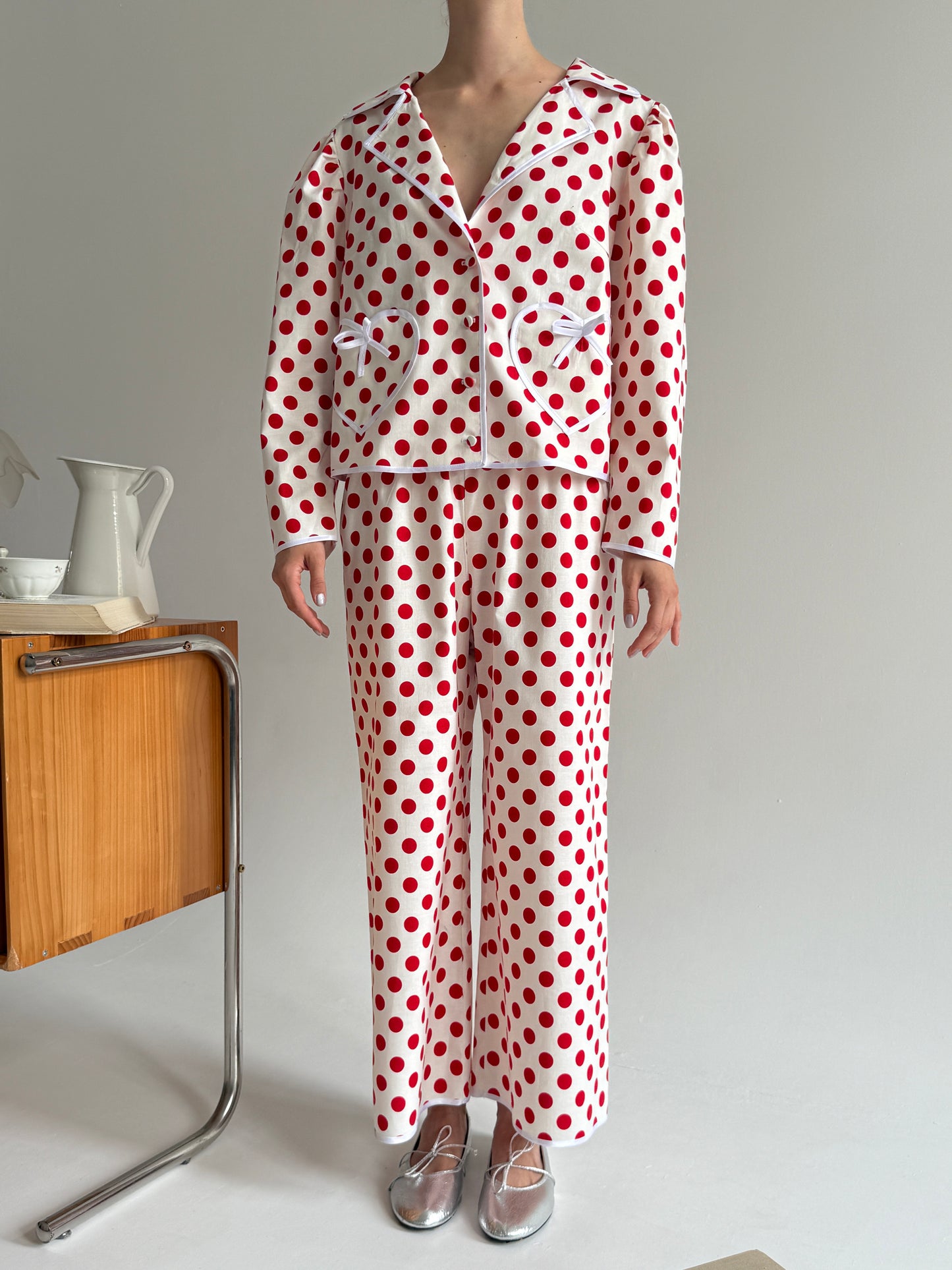 Cotton Red Polka Dots Pyjama