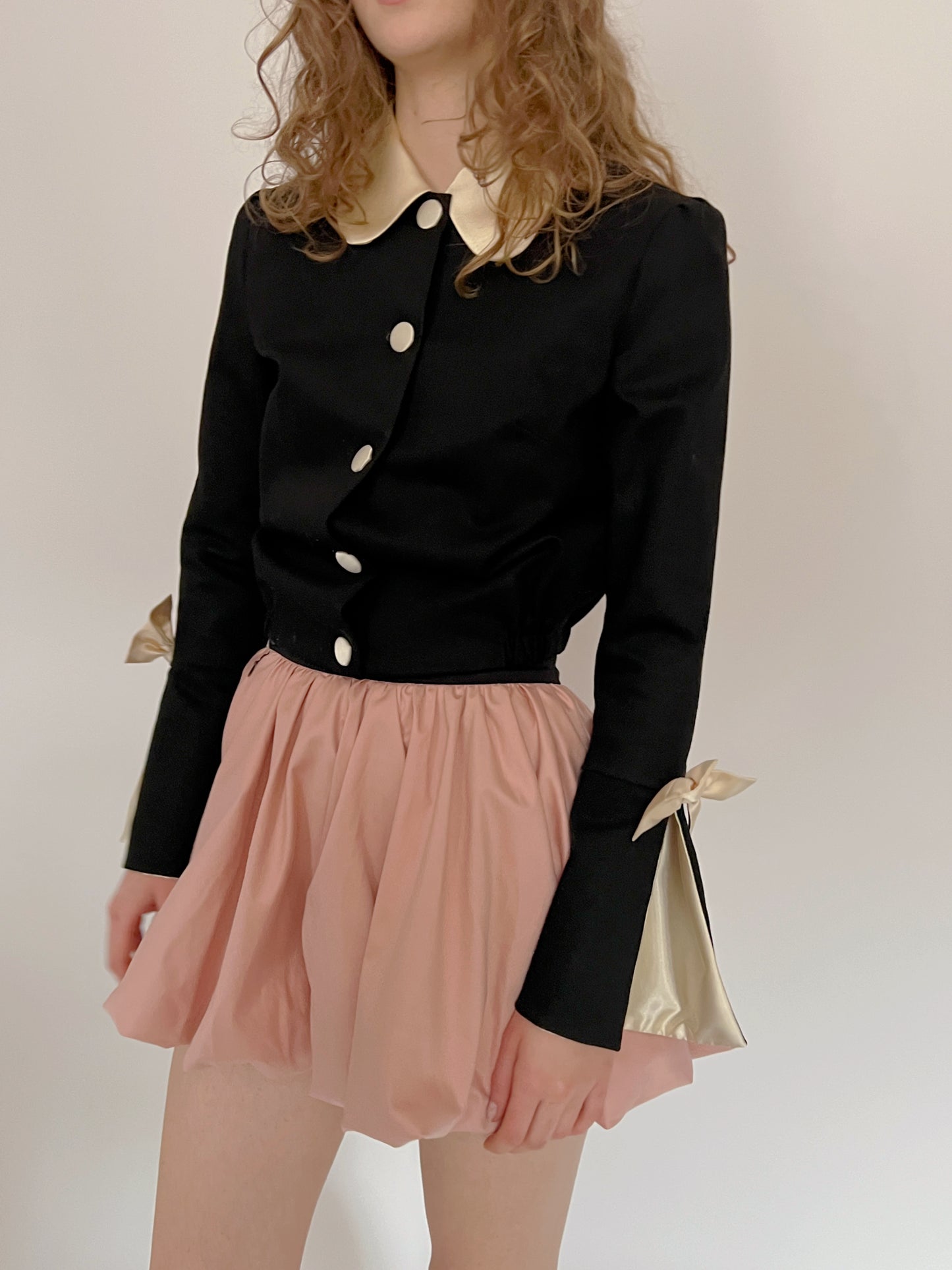 Black bow blazer, size XS