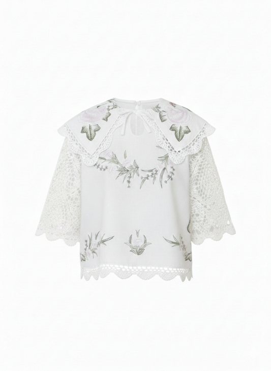 Reworked Shirt Flower Emboidery