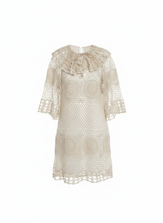 Reworked white crochet dress