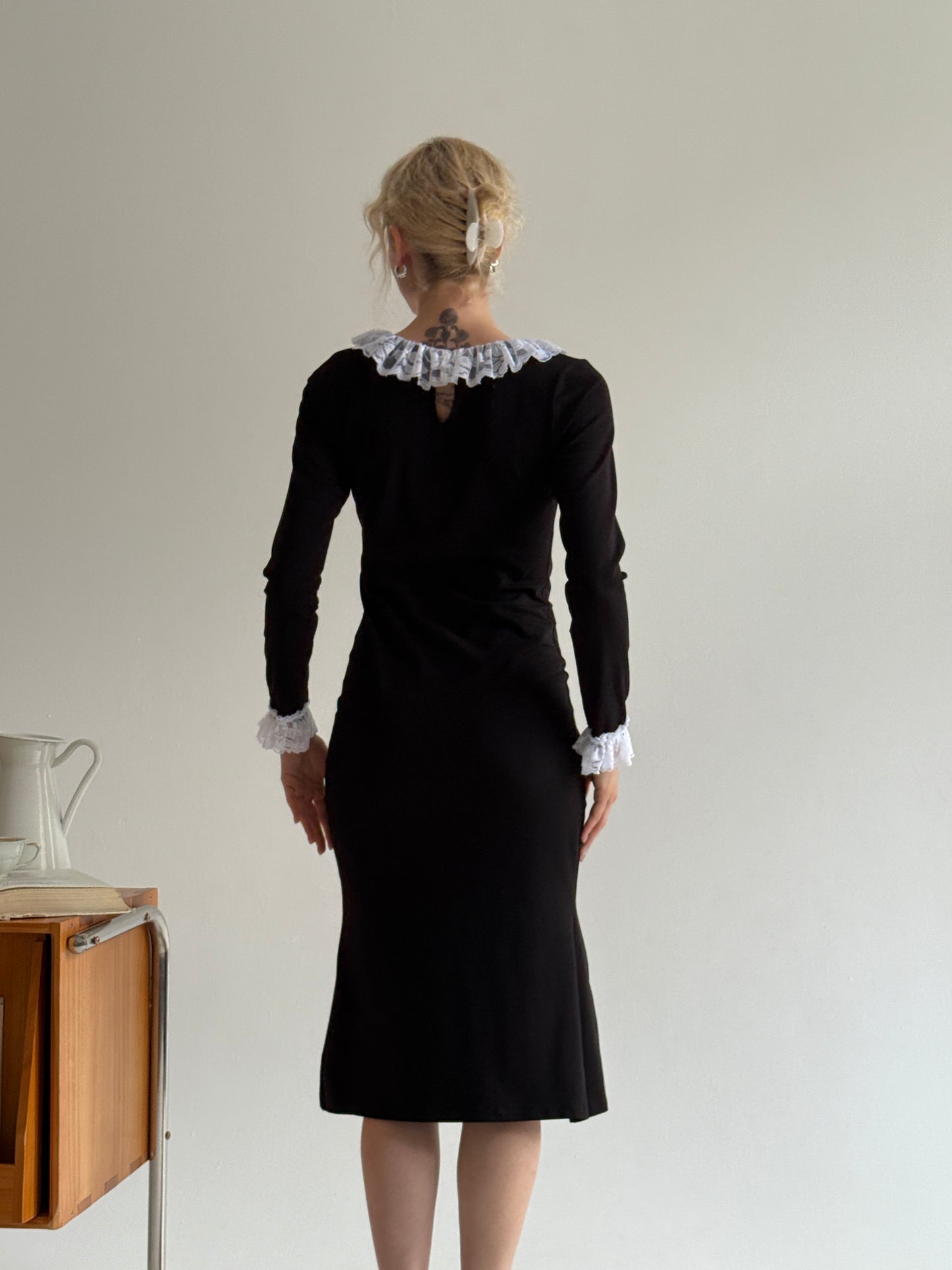 Black Midi dress with Lace