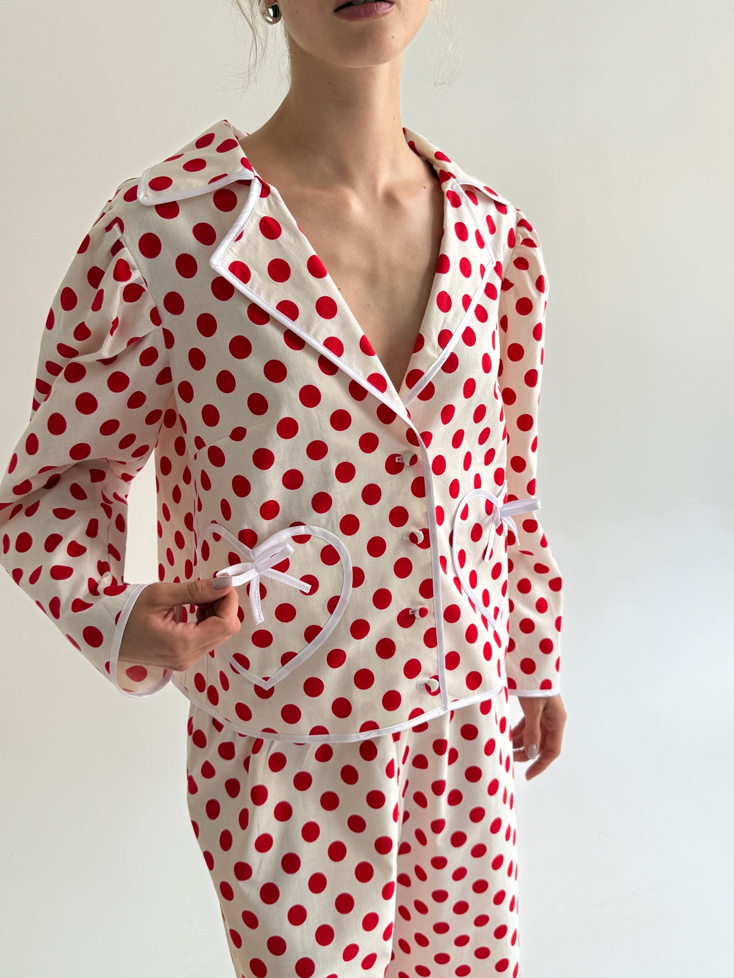 Cotton Red Polka Dots Pyjama