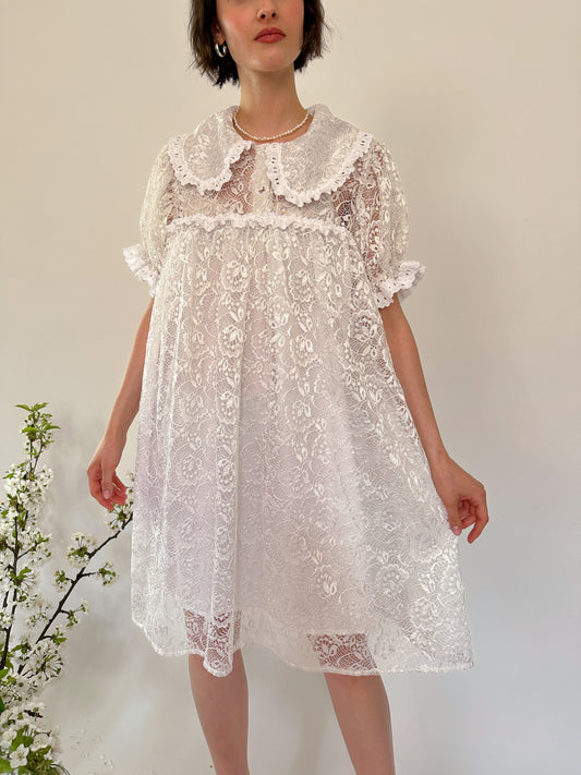 Upcycled lace babydoll dress