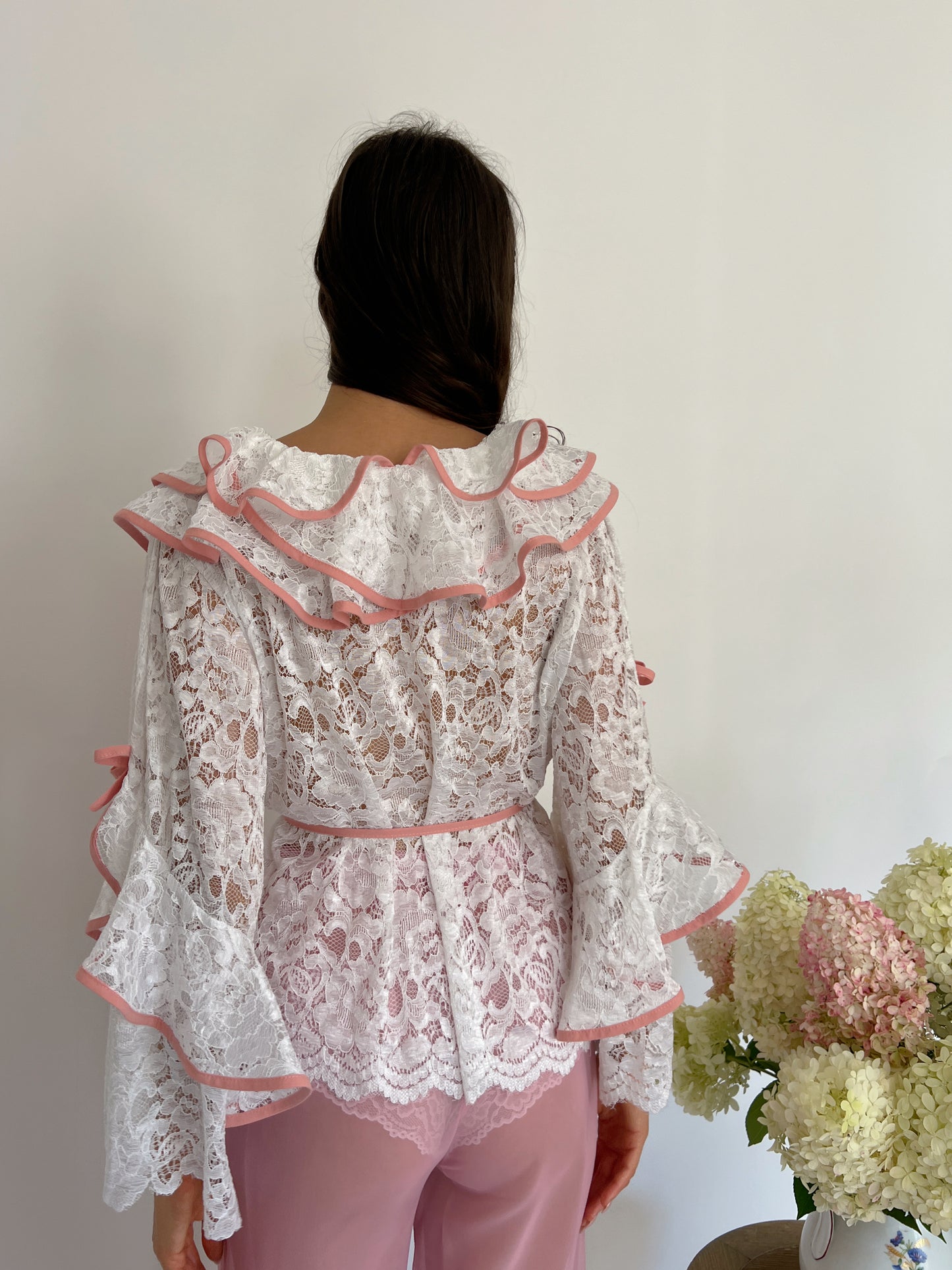 Lace ruffle shirt