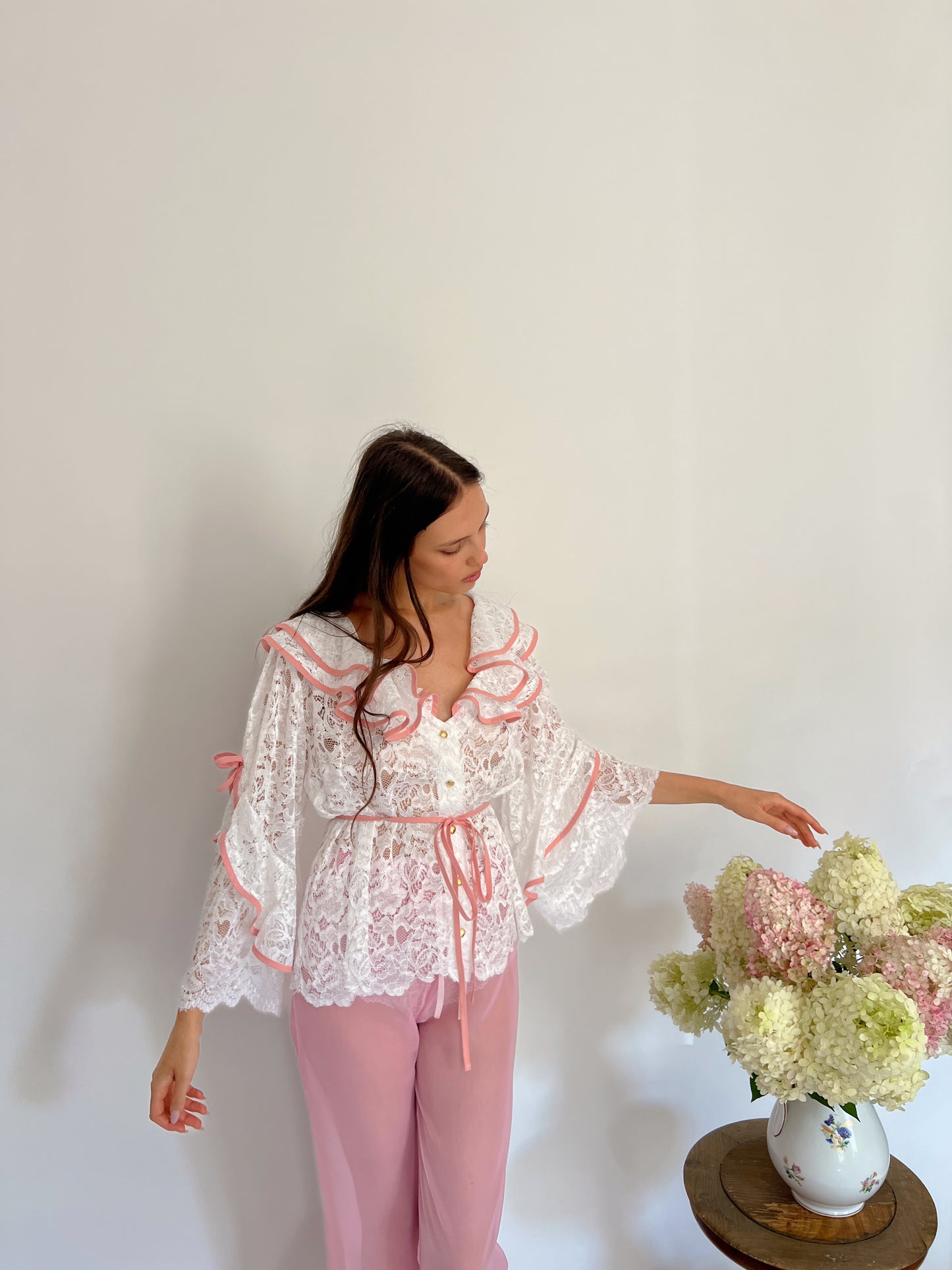 Lace ruffle shirt