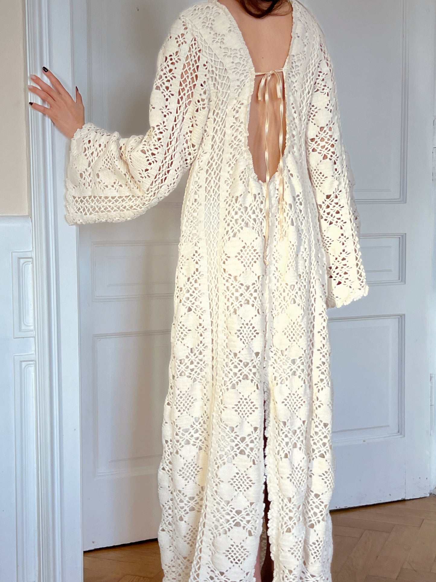 Reworked crochet embroidery maxi dress II