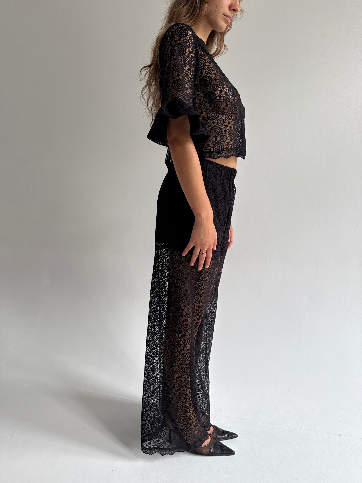 Floral Black Lace Set XS/S