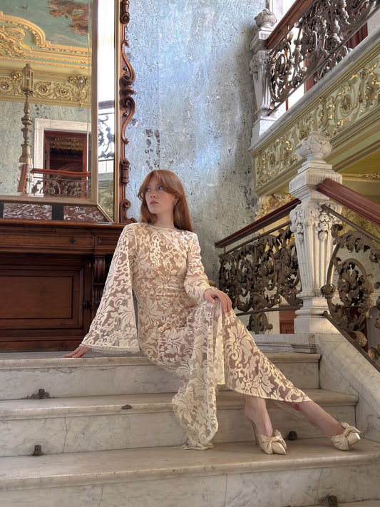 Cream lace dress