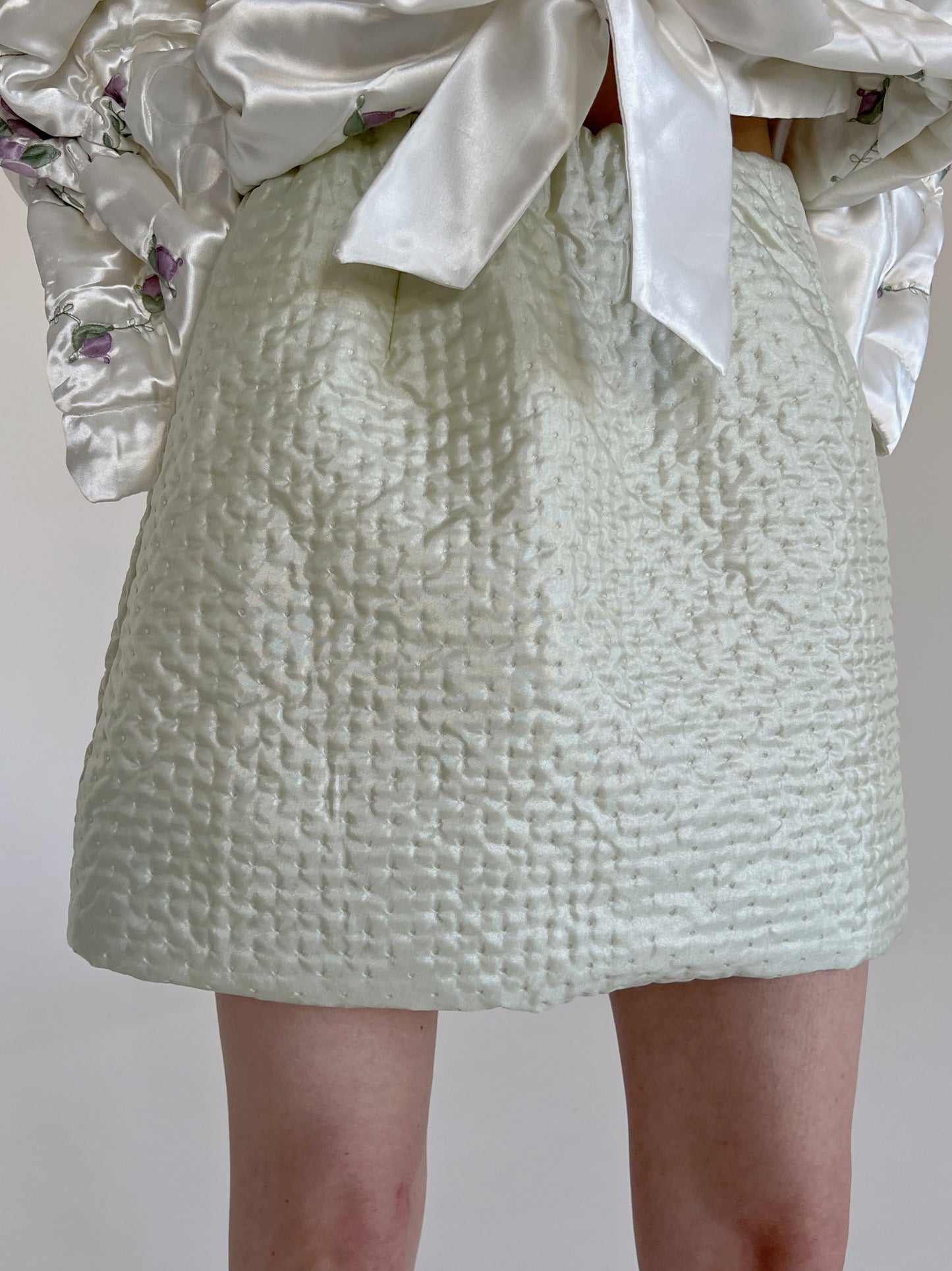 Sage green quilted mini