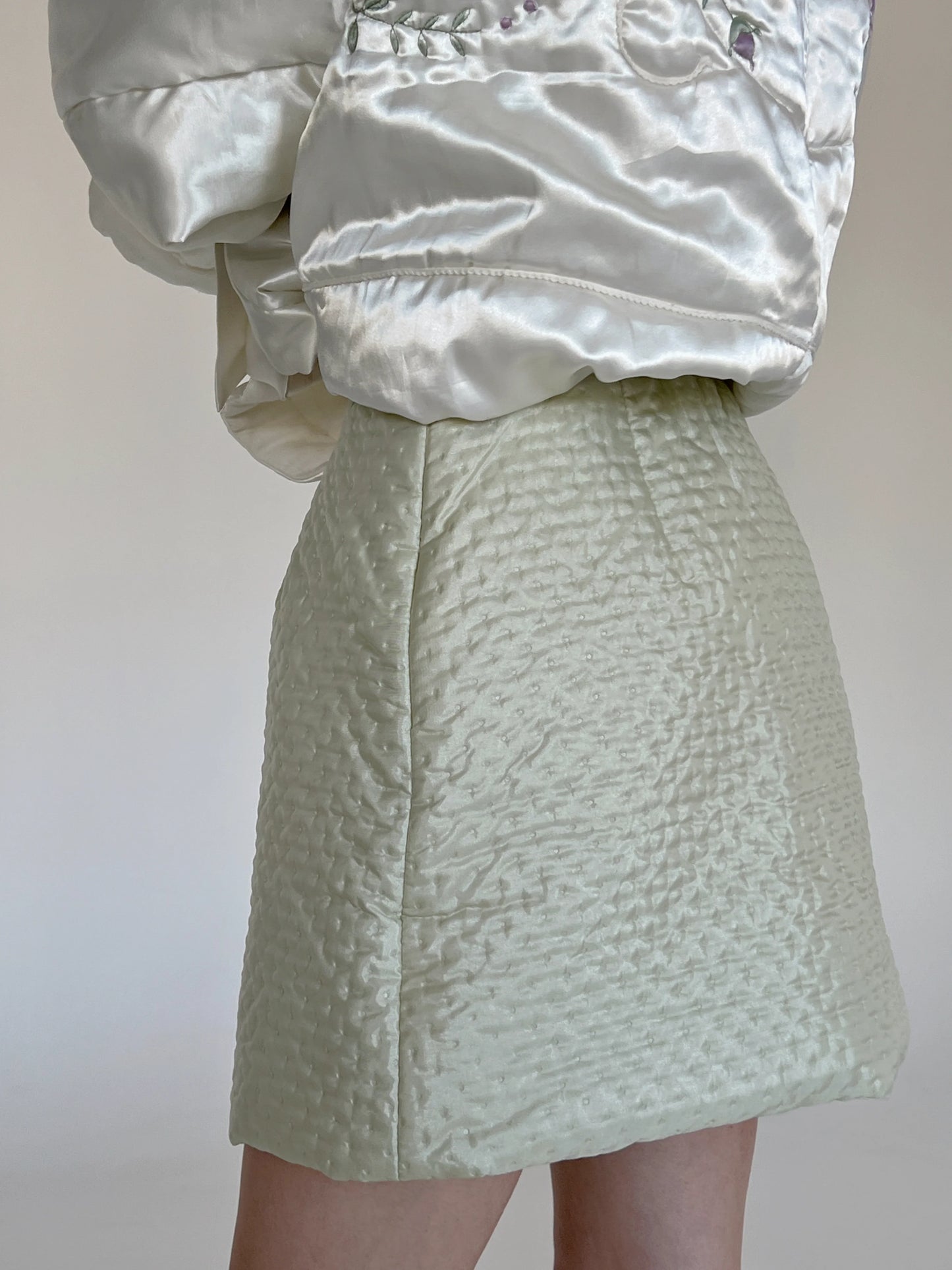 Sage green quilted mini XS/S