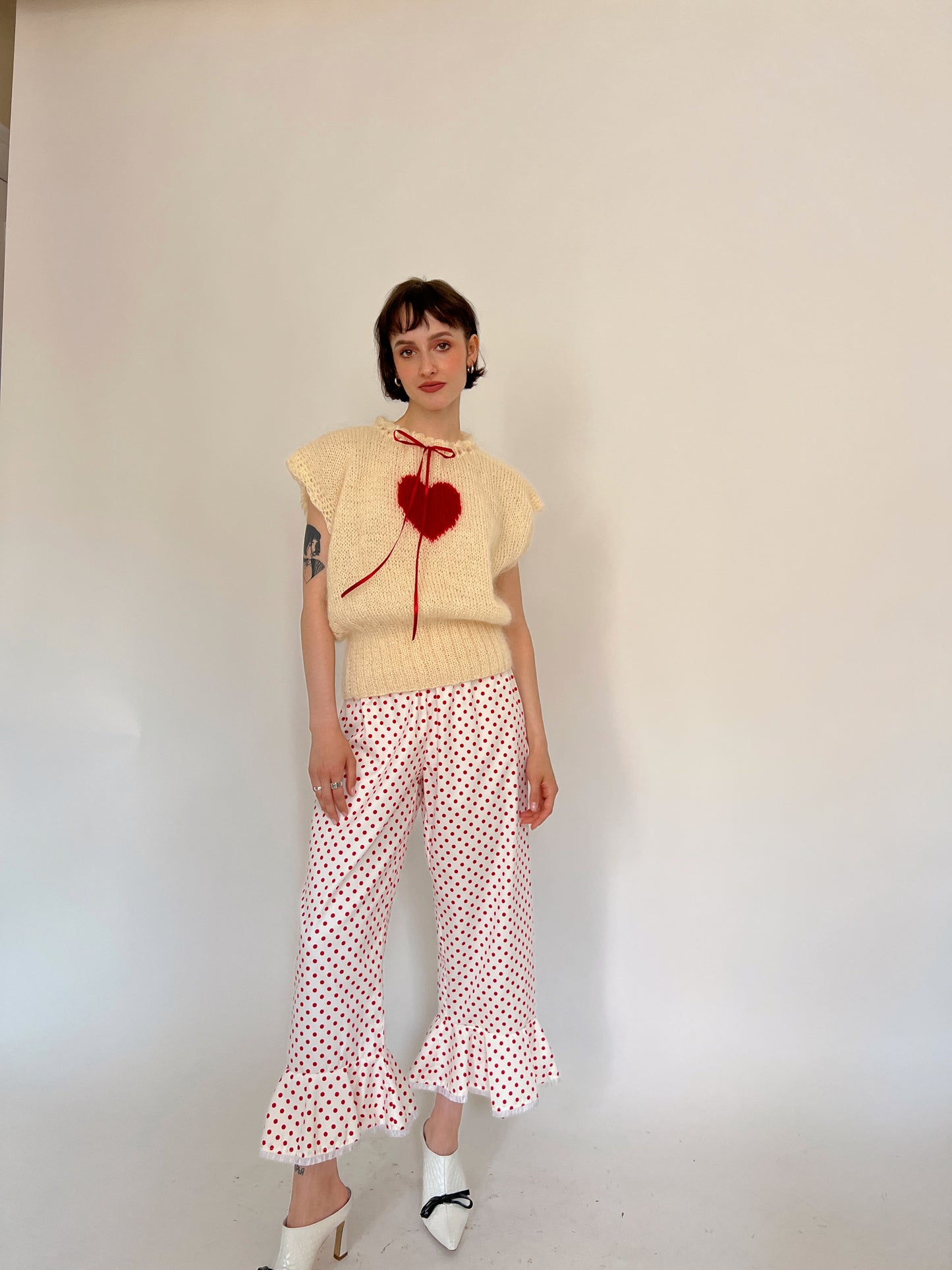 Heart mohair knit