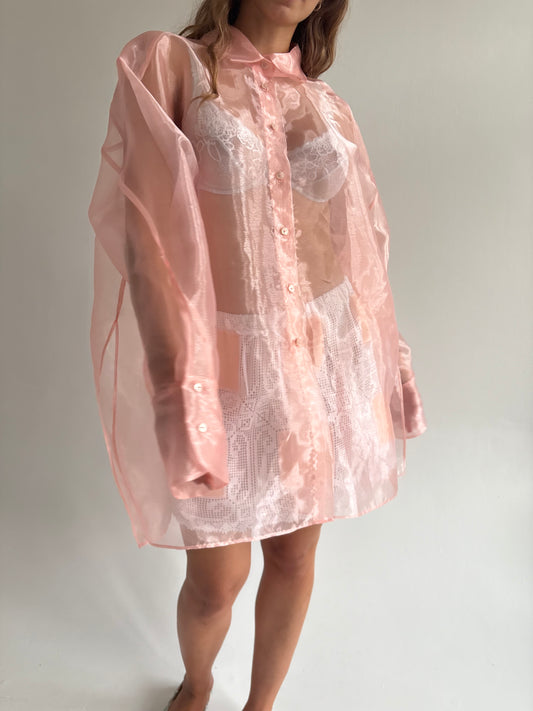 Reworked organza shirt XS/S/M/L/XL