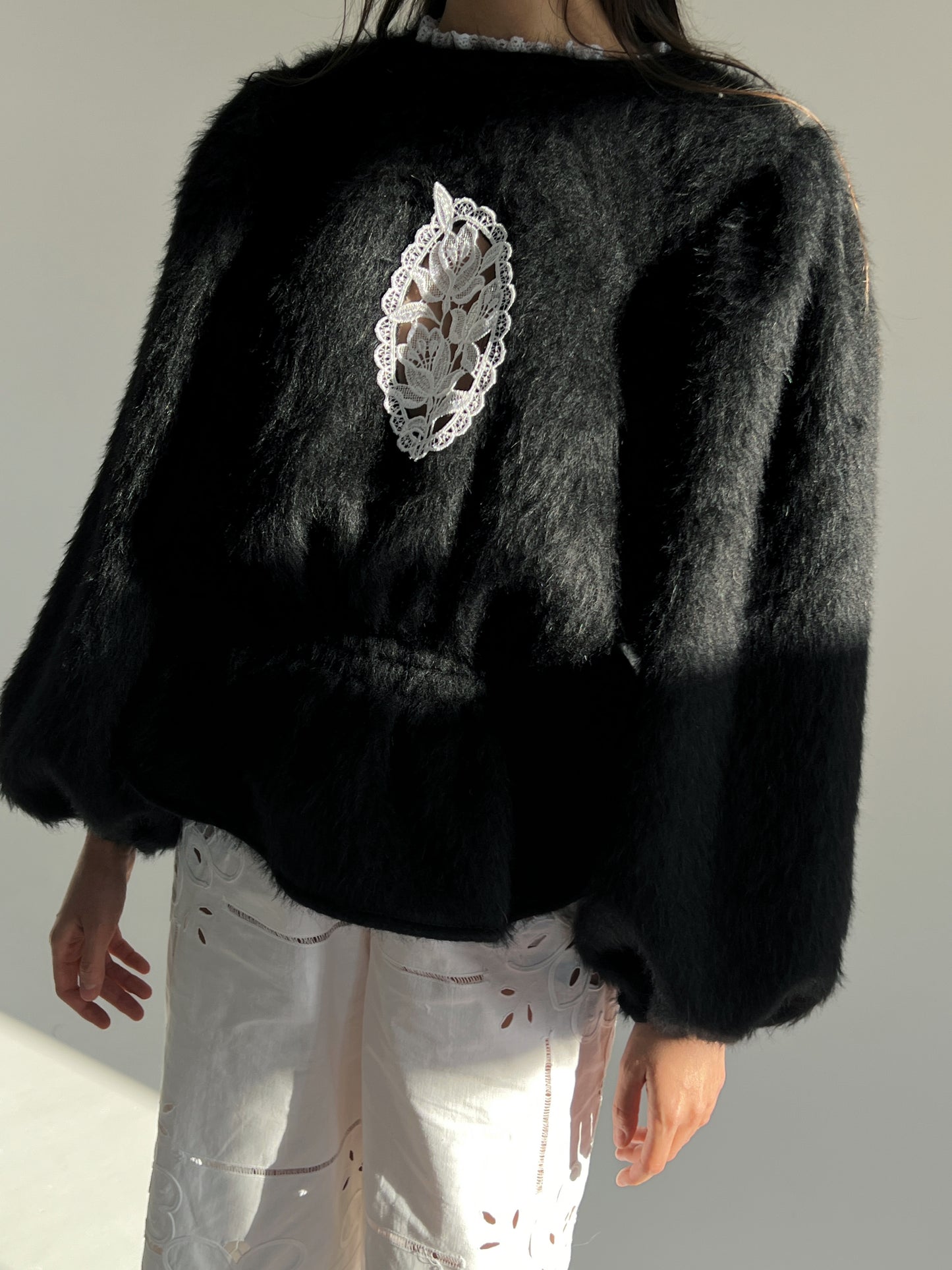 Angora rose jumper in Black