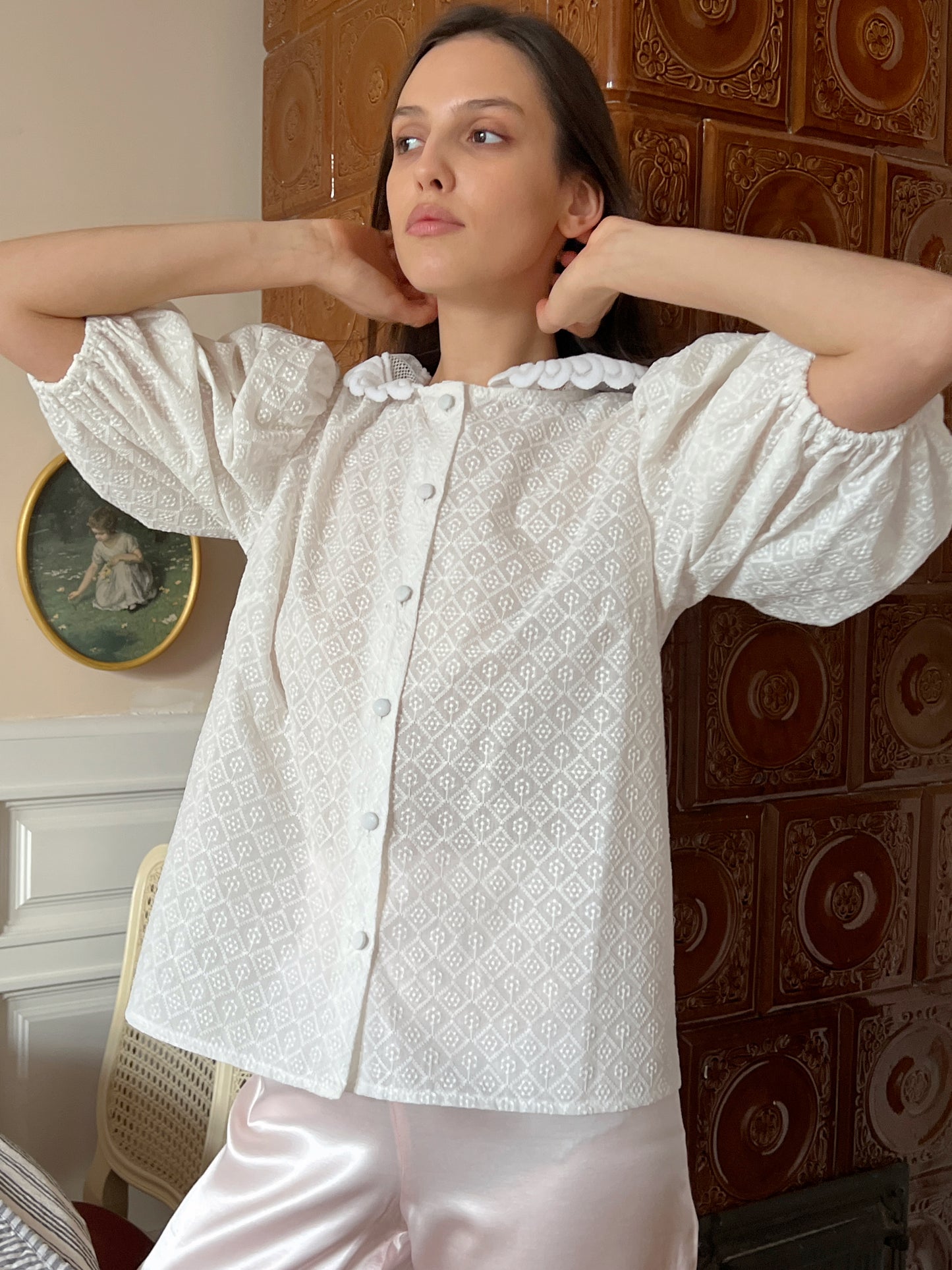 Reworked cotton garden shirt