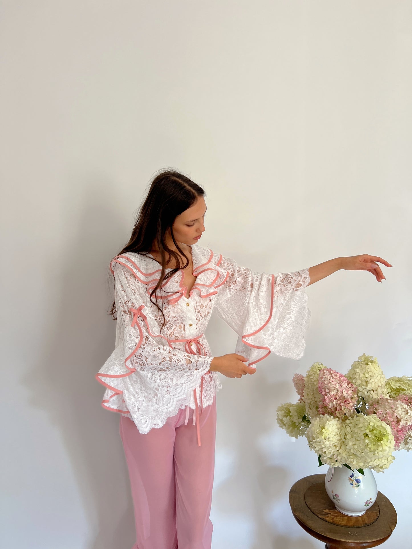 Lace ruffle shirt