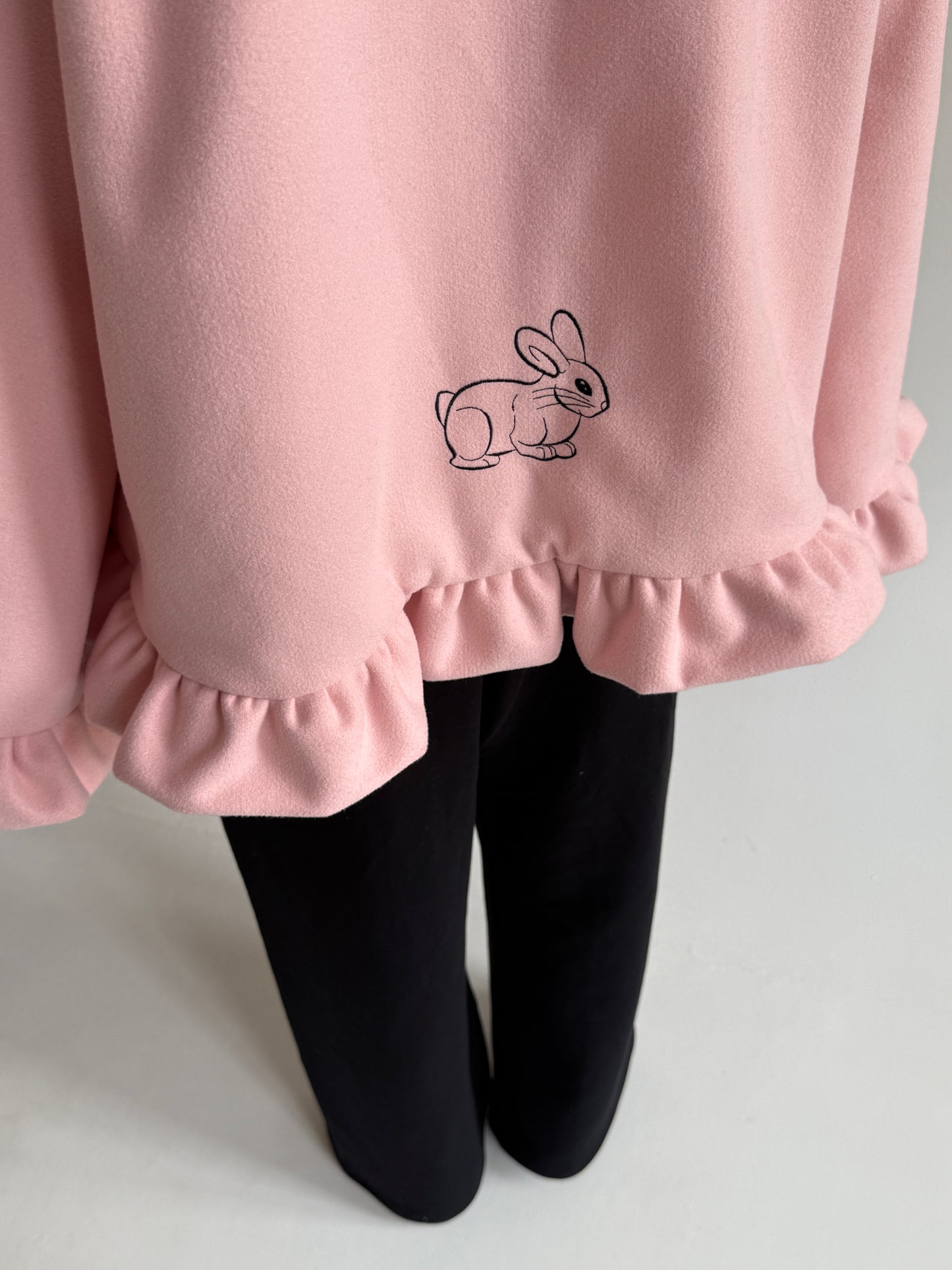 Pink bunny short wool coat