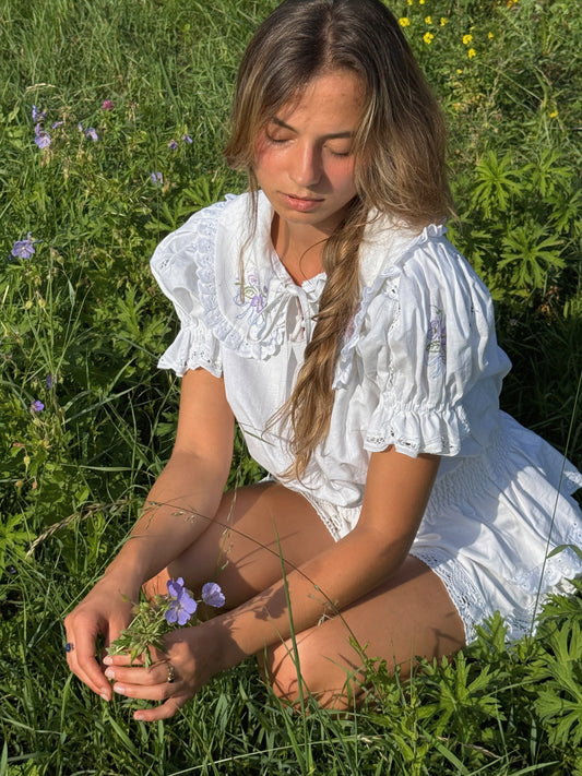 Reworked  Floral Embroidery Shirt