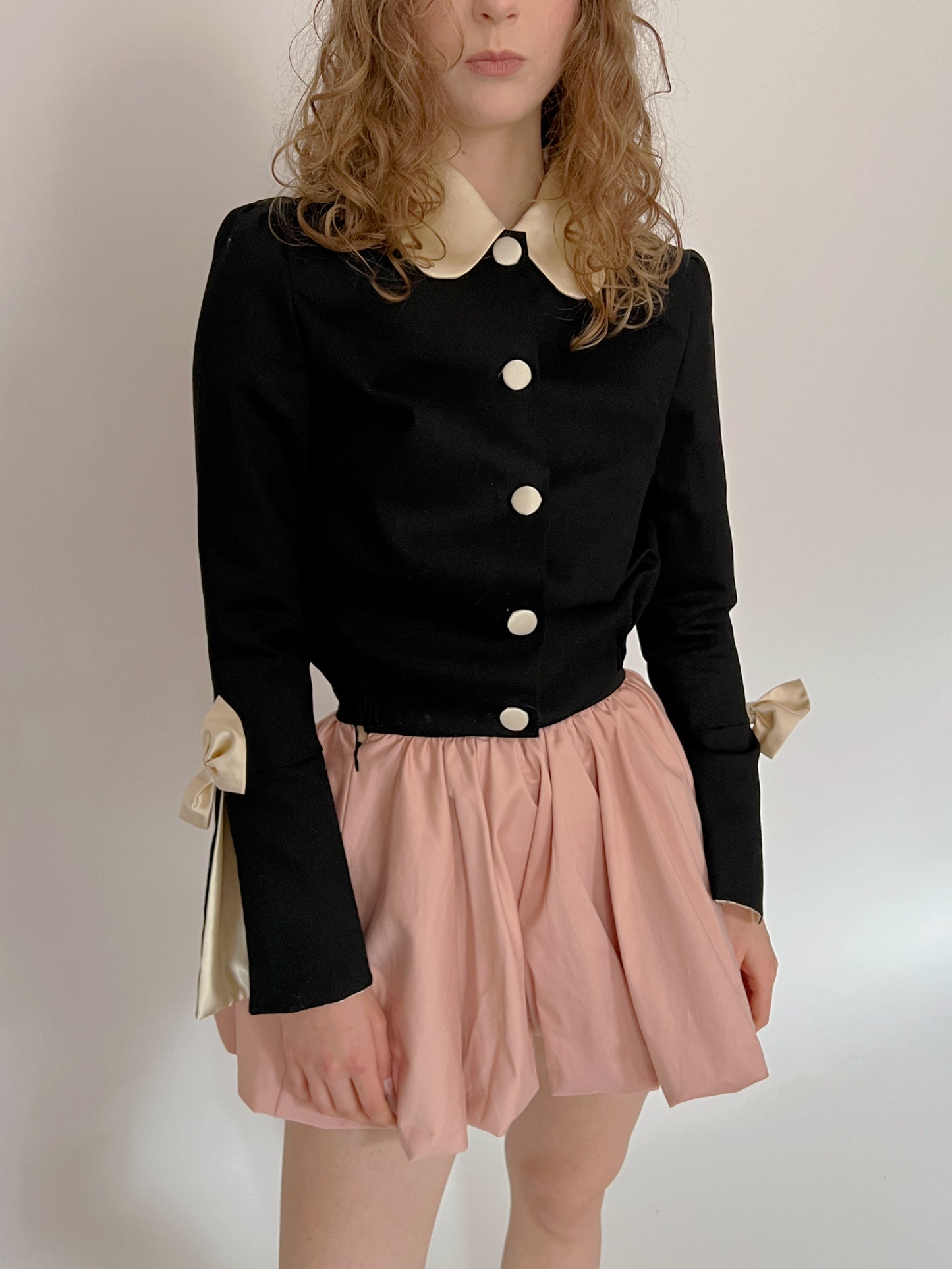 Black bow blazer, size XS