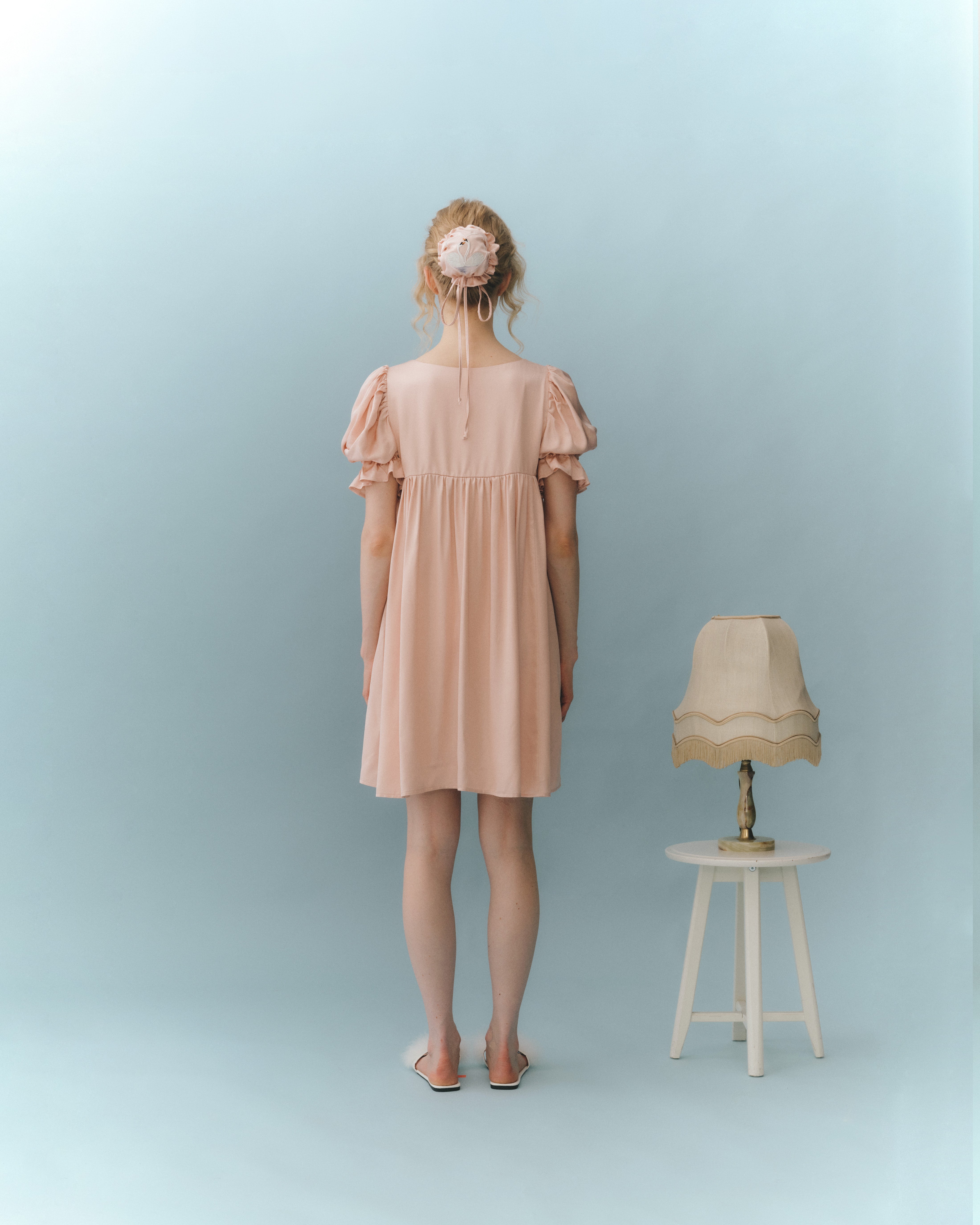 Swans in love satin dress
