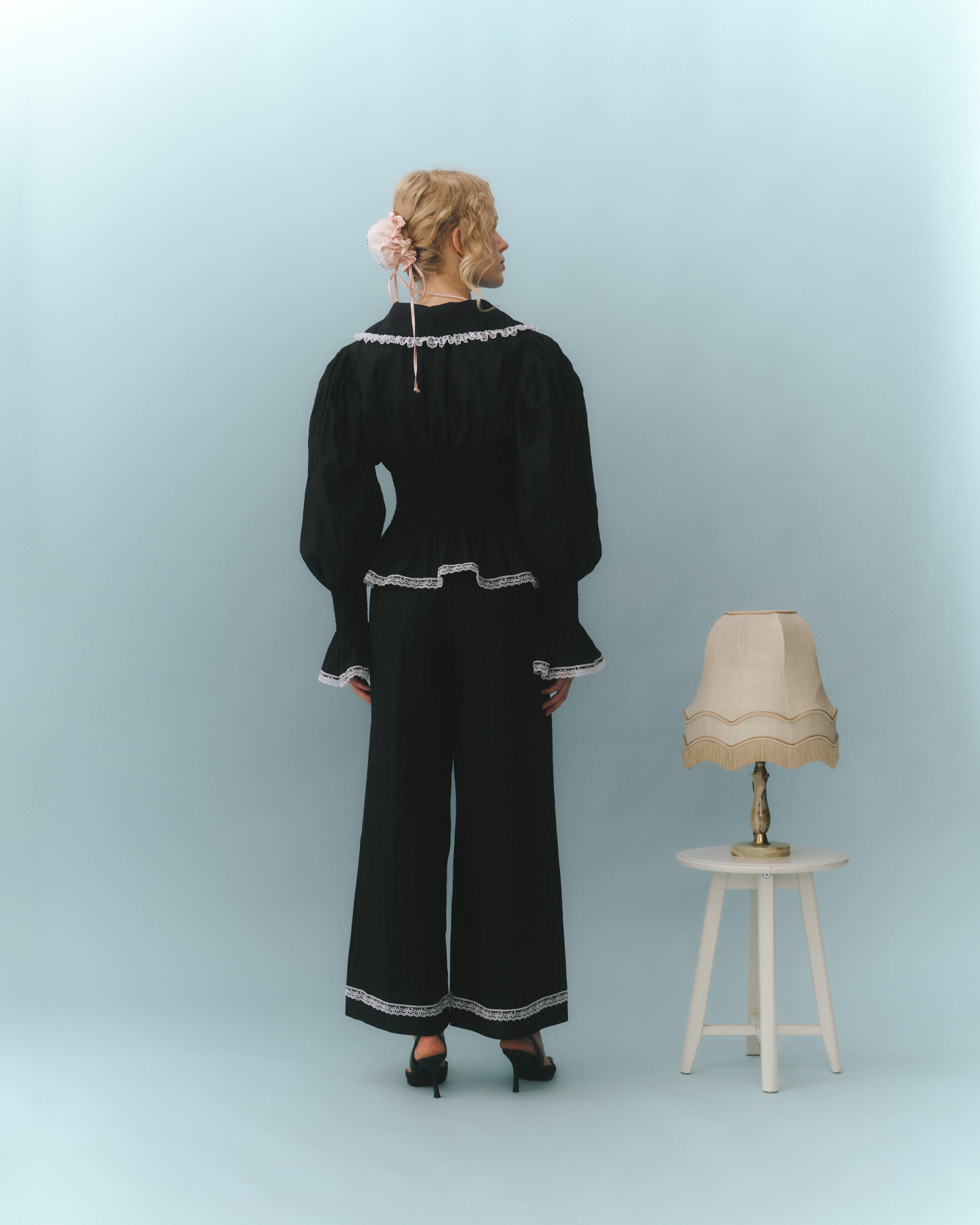 Cotton poplin antique set in Black